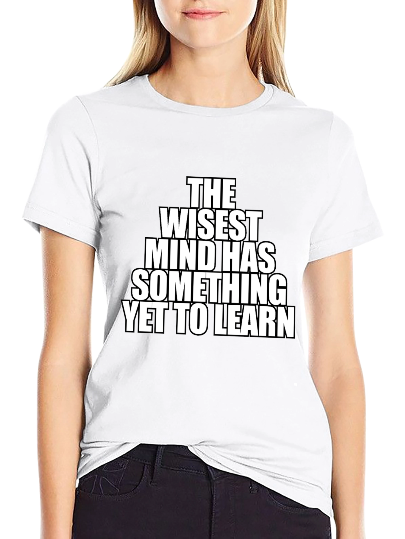Black The Wisest Mind T-Shirt | Mens Black Novelty Tee view 9