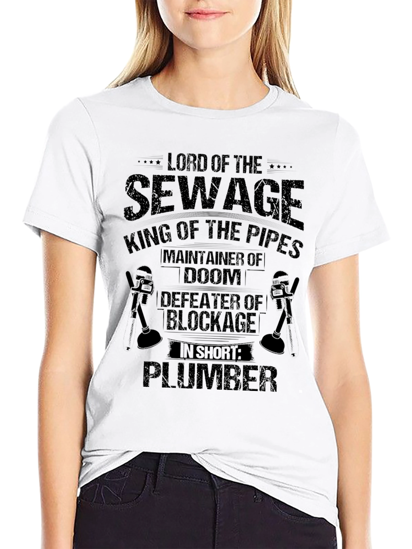 Black Lord of Sewage Plumber Graphic T-Shirt view 9