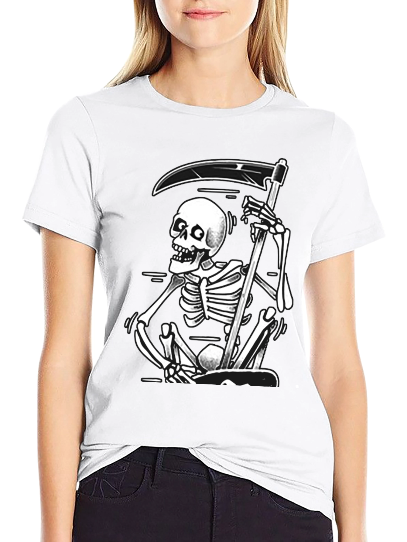 Black Grim Reaper Graphic Tee - Black Skull T-Shirt view 9