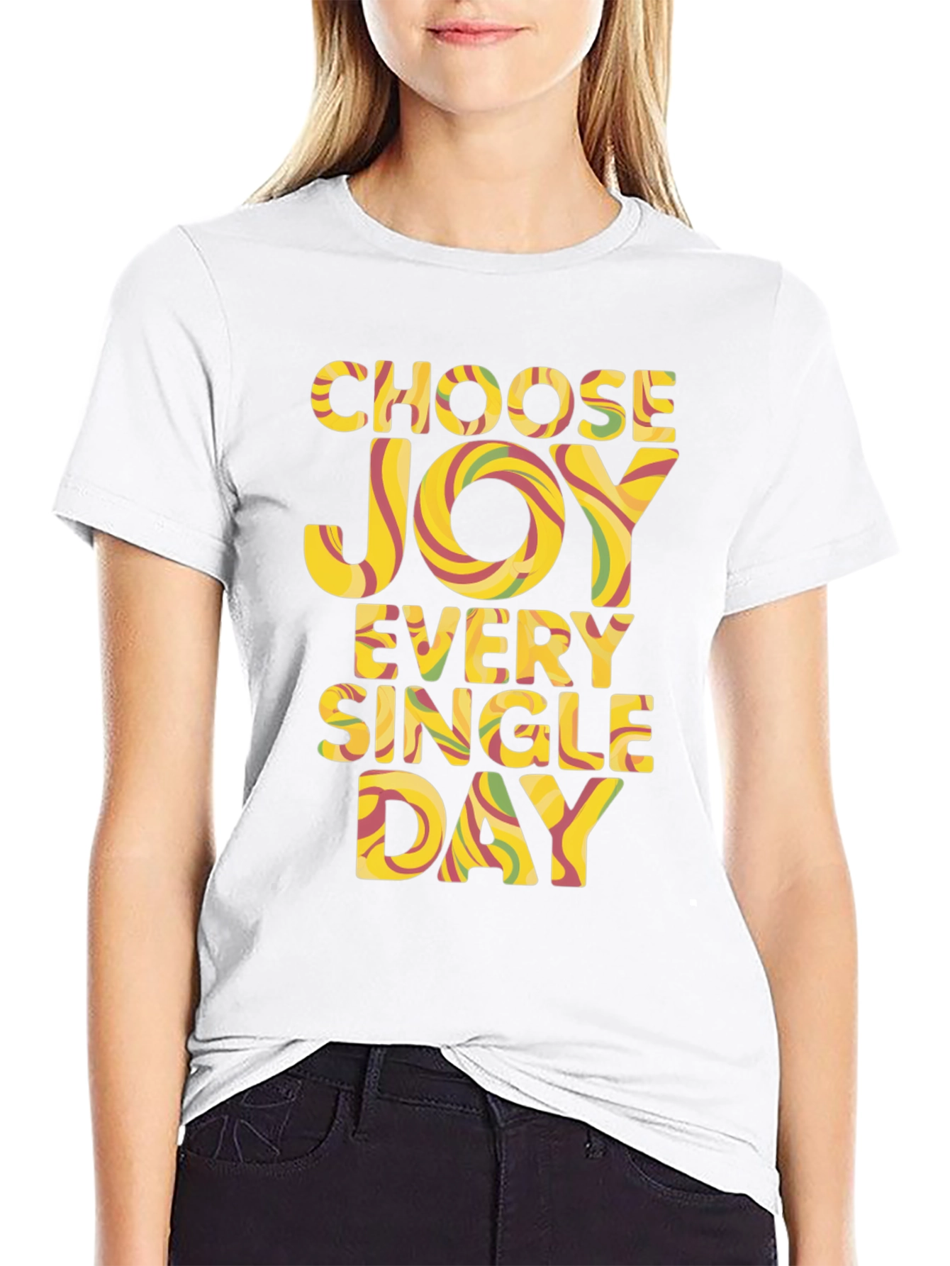 Black Choose Joy Graphic T-Shirt - Inspirational Black Tee view 9