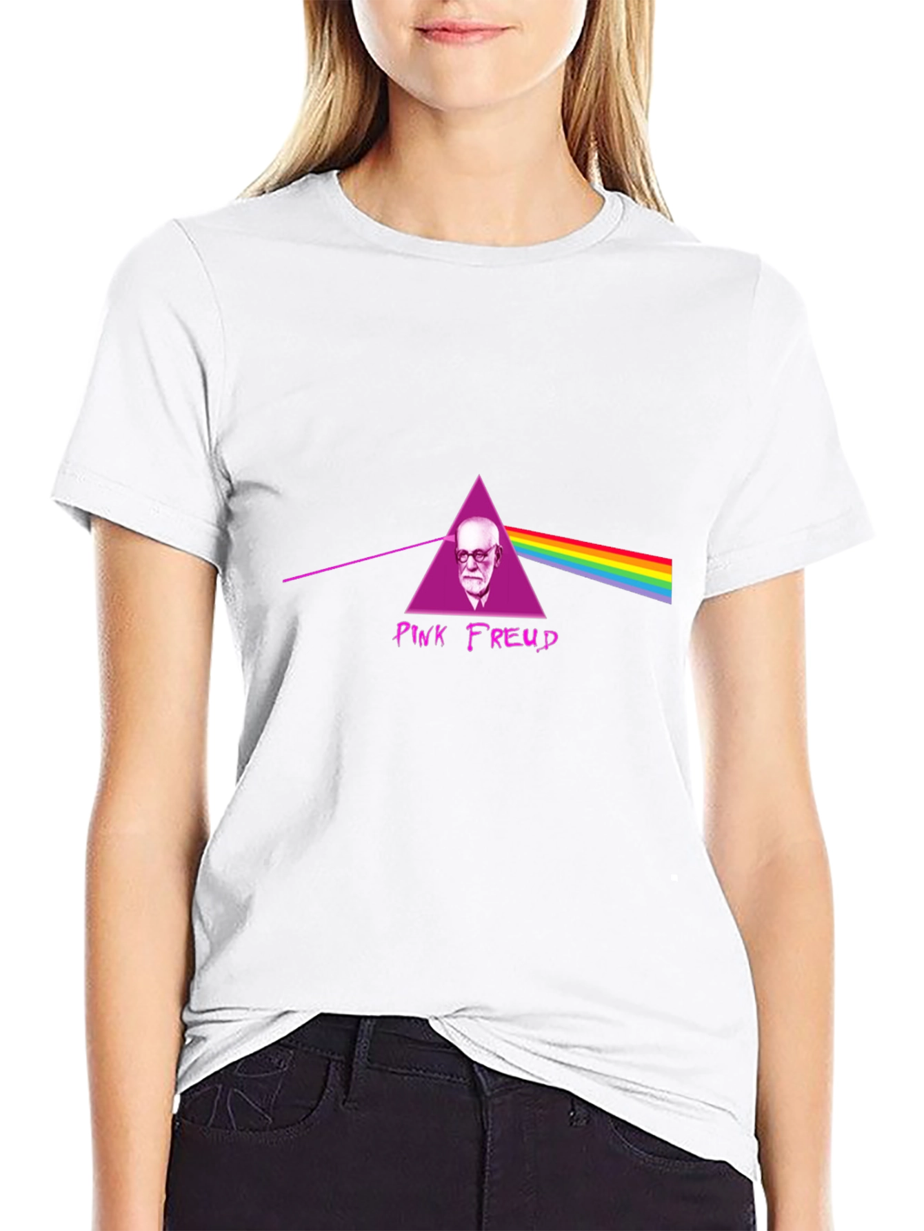 Black Pink Freud T-Shirt - Dark Side Parody view 9