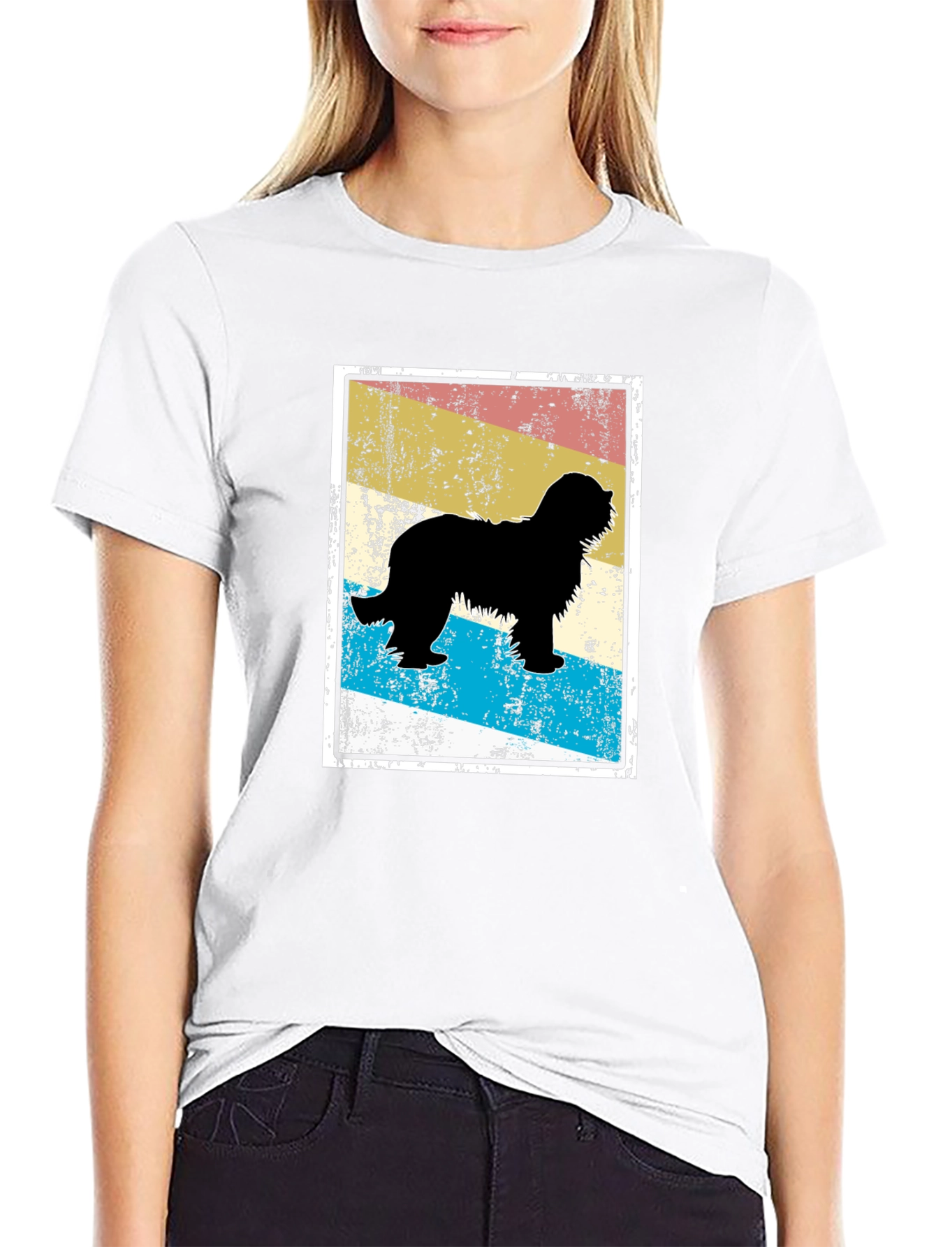 Black Retro Dog Silhouette T-Shirt view 9