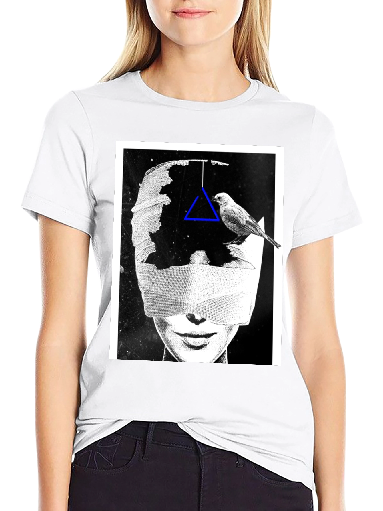 Black Abstract Graphic Print T-Shirt view 9