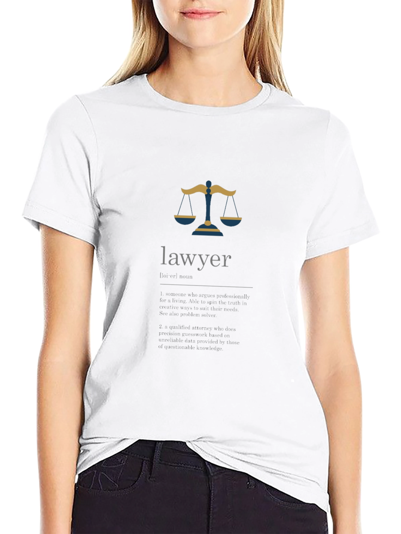 Black Lawyer Scales of Justice Graphic Tee - Unisex Black T-Shirt view 9