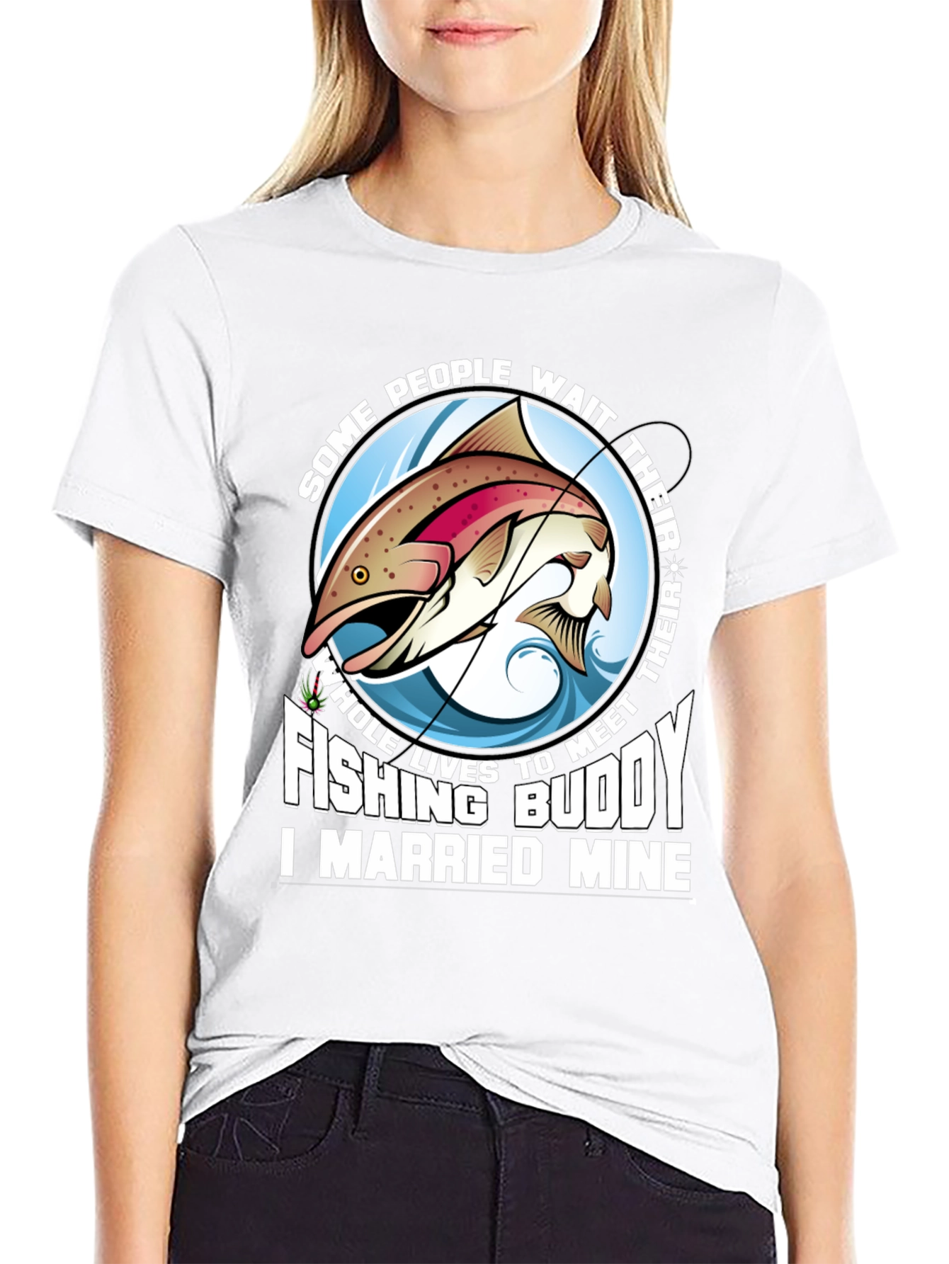 Black Fishing Buddy T-Shirt - Married Mine! view 9