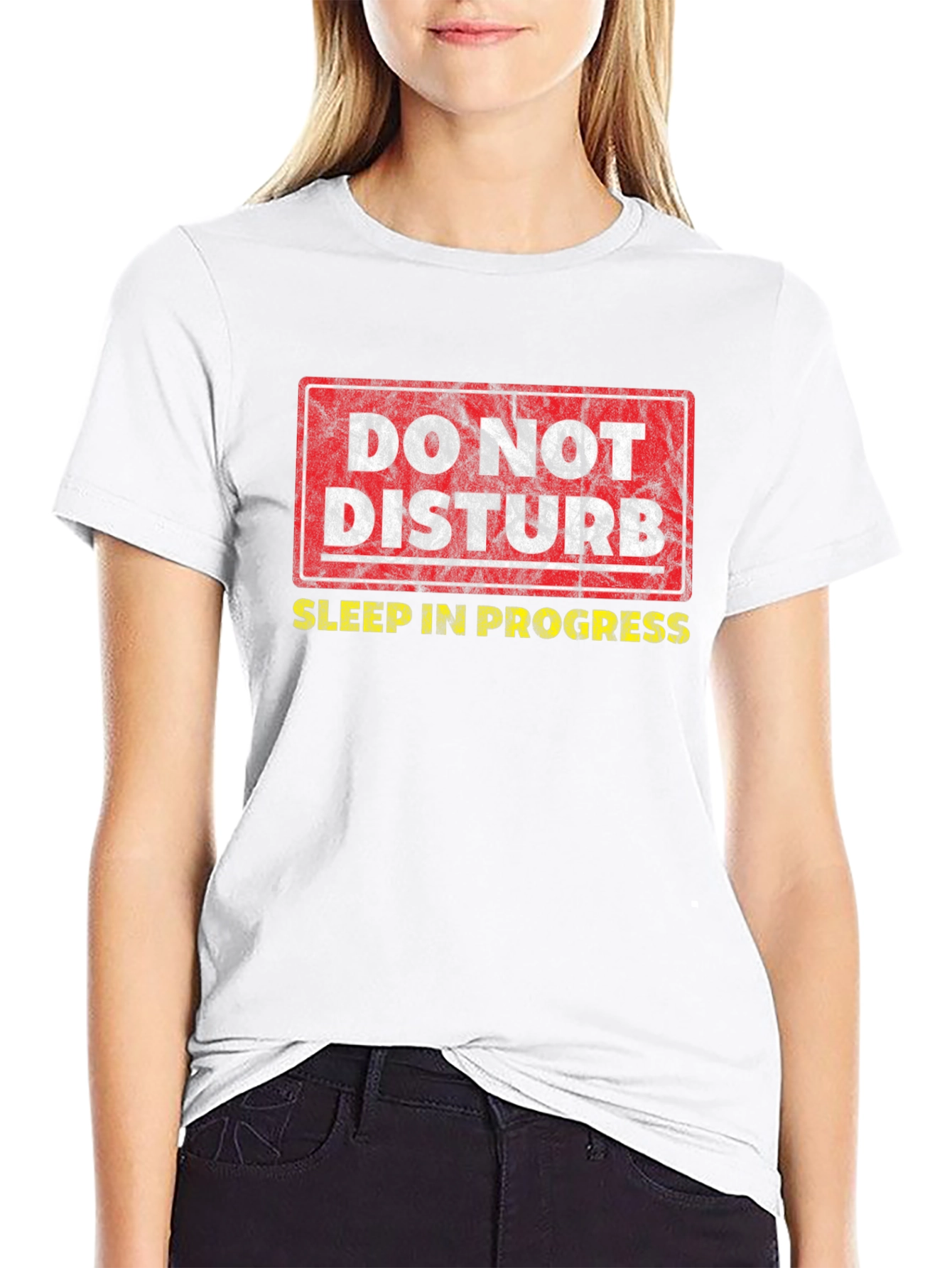 Black Do Not Disturb Sleep In Progress Graphic T-Shirt view 9