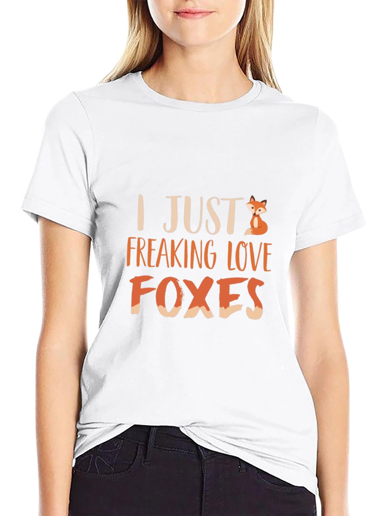 Black I Just Freaking Love Foxes T-Shirt view 9