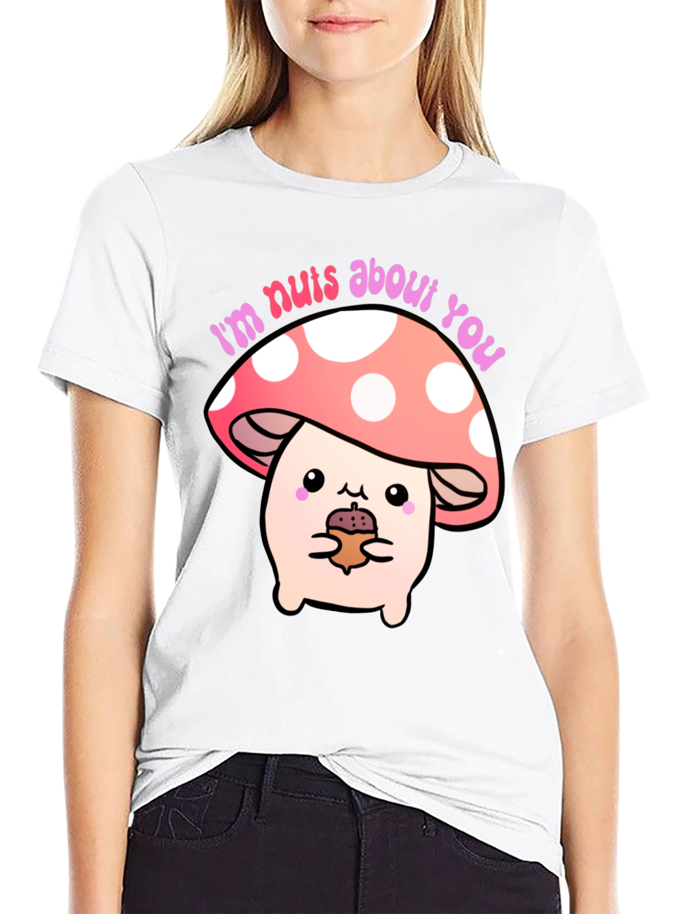 Black I'm Nuts About You Mushroom Graphic Tee view 9