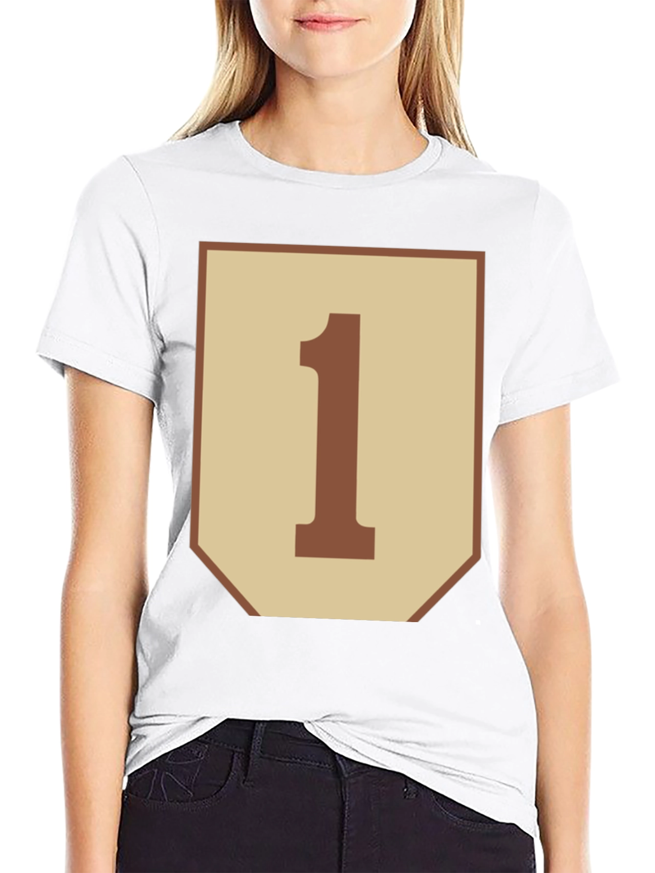 Number One Graphic Tee - Black Cotton Blend Shirt - 9