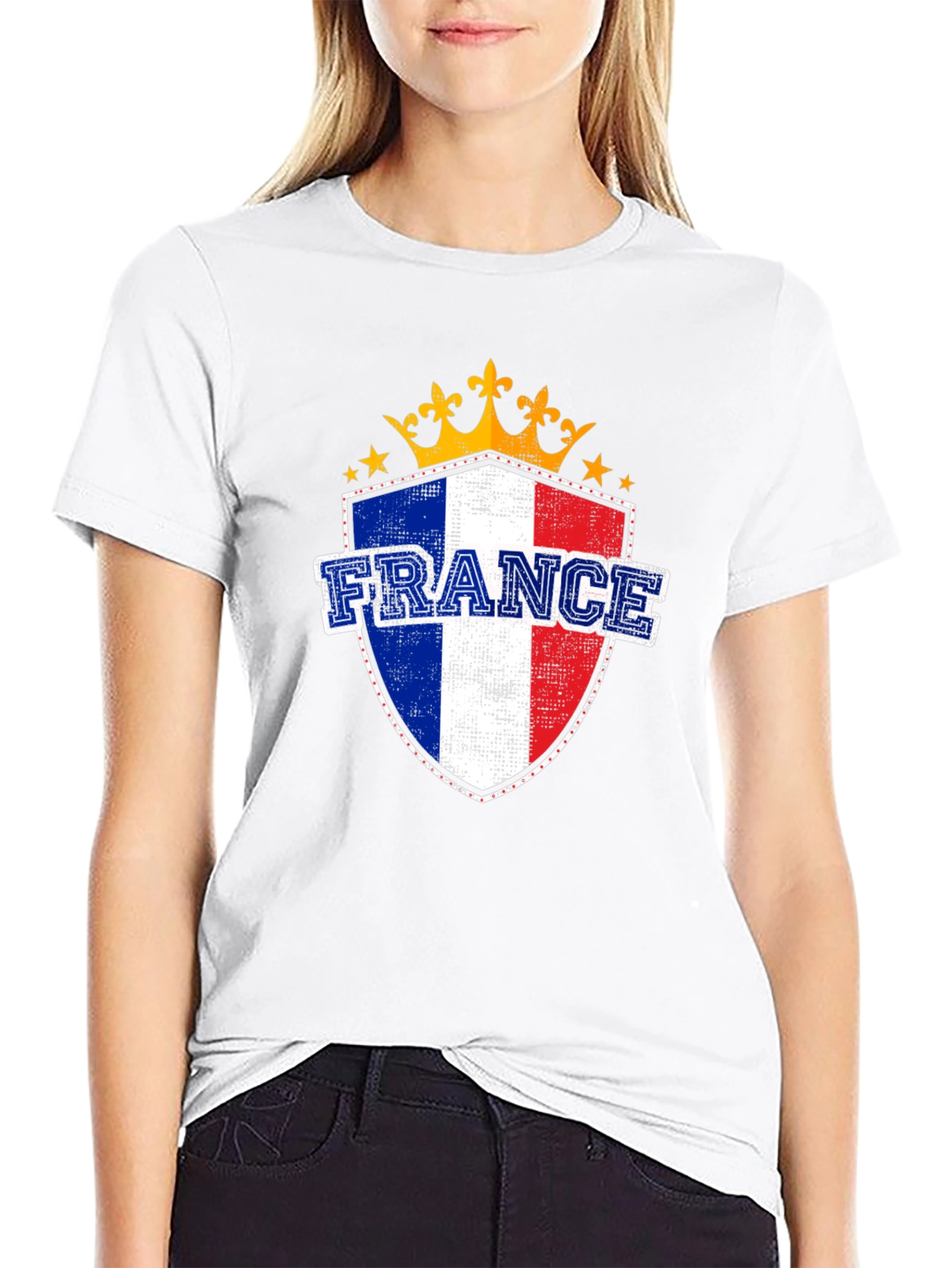 Black France Shield T-Shirt - French Pride Tee view 9