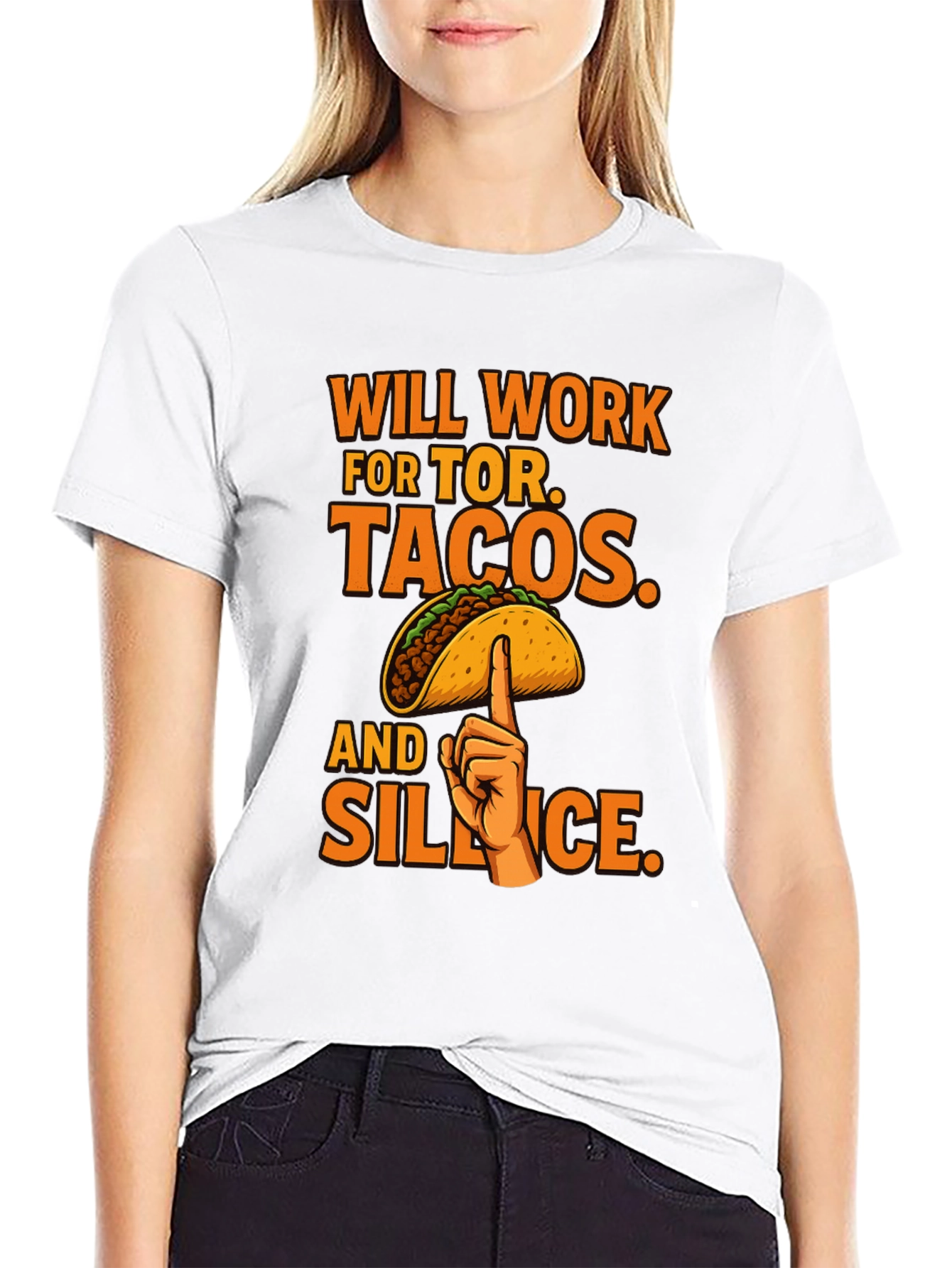 Black Will Work For Tacos T-Shirt Funny Humor view 9