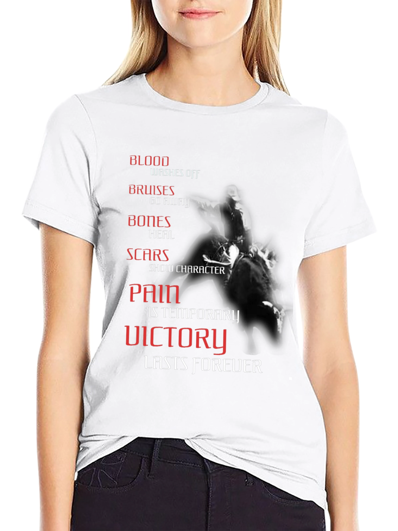 Black Motivational T-Shirt: Victory Lasts Forever view 9