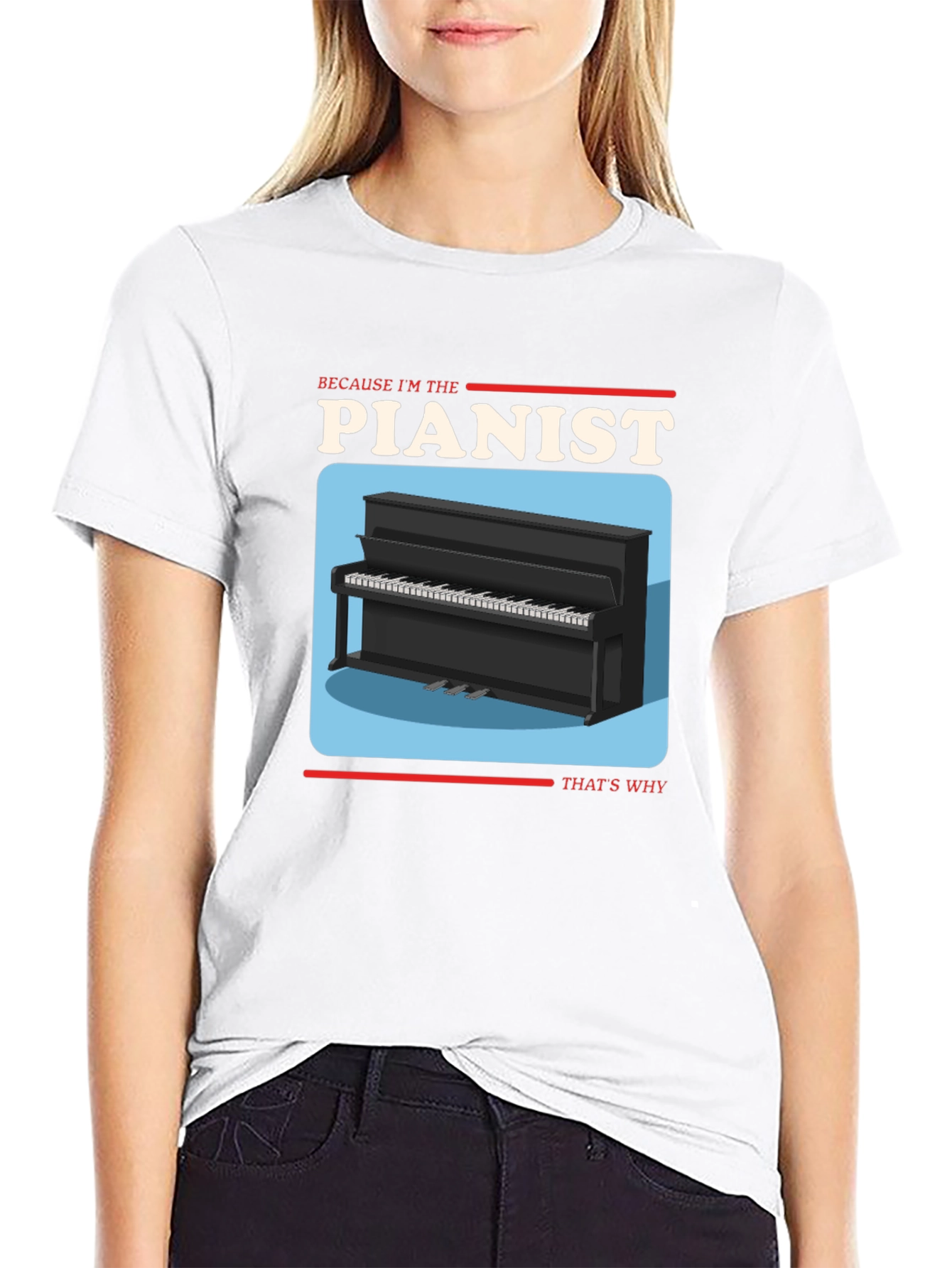 Black Pianist Graphic T-Shirt - Music Lover Tee view 9