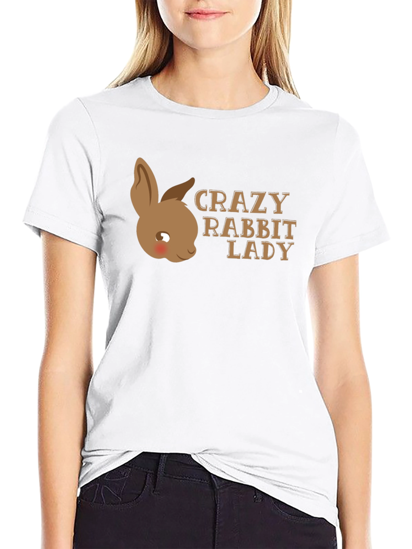 Black Crazy Rabbit Lady T-Shirt - Unisex view 9