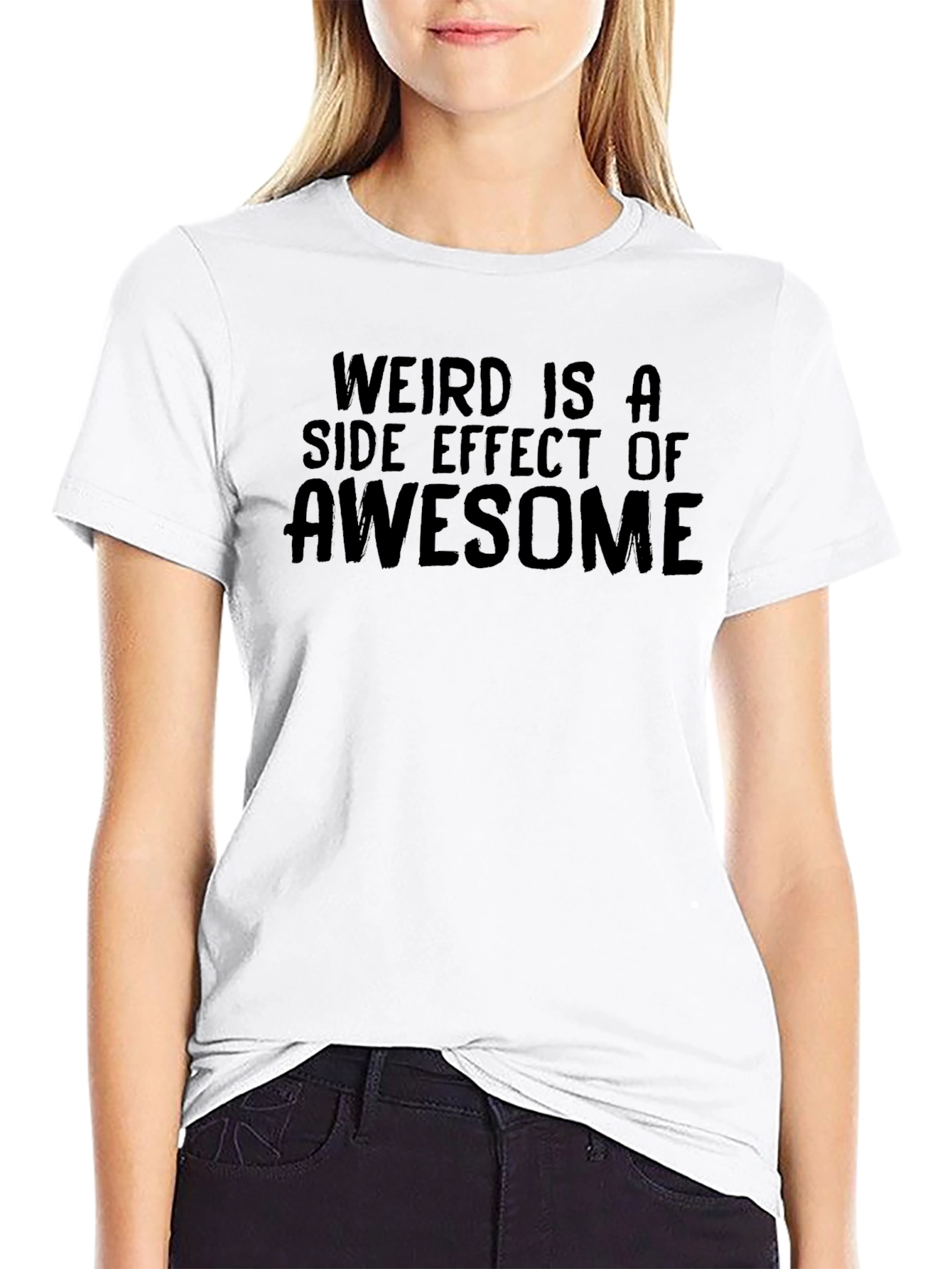 Black Weird is Awesome Graphic Tee view 9
