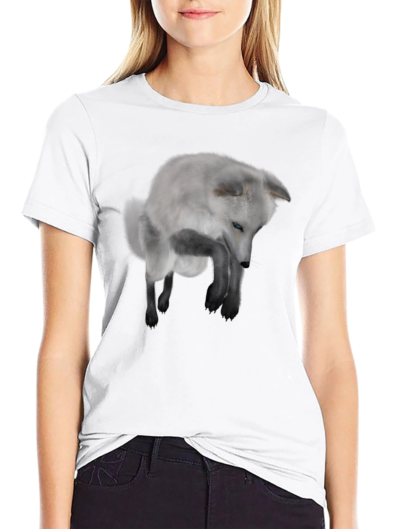 Black Arctic Fox Graphic Tee - Men's Black T-Shirt view 9