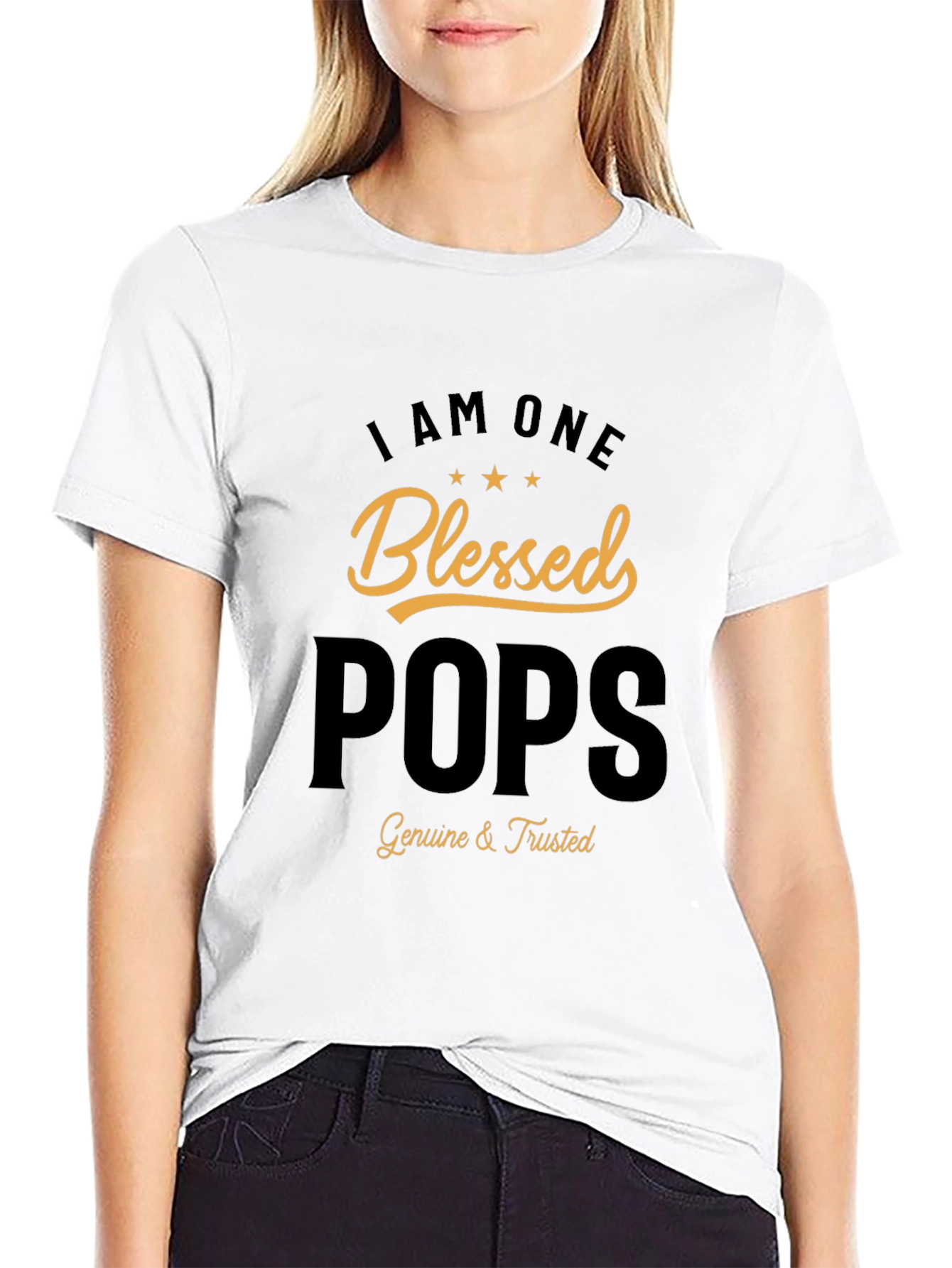 Blessed Pops T-Shirt - Genuine & Trusted Dad Tee - 9