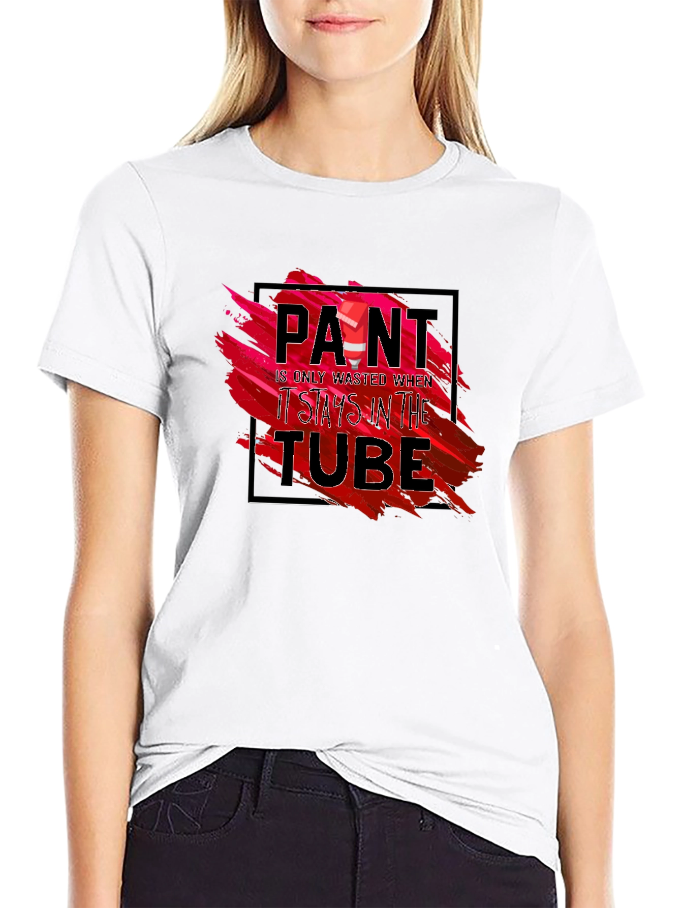 Black Paint is Only Wasted T-Shirt - Artistic Expression Tee view 9