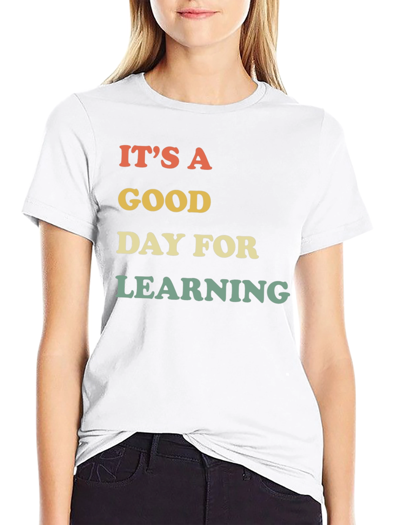 Black It's A Good Day For Learning T-Shirt view 9