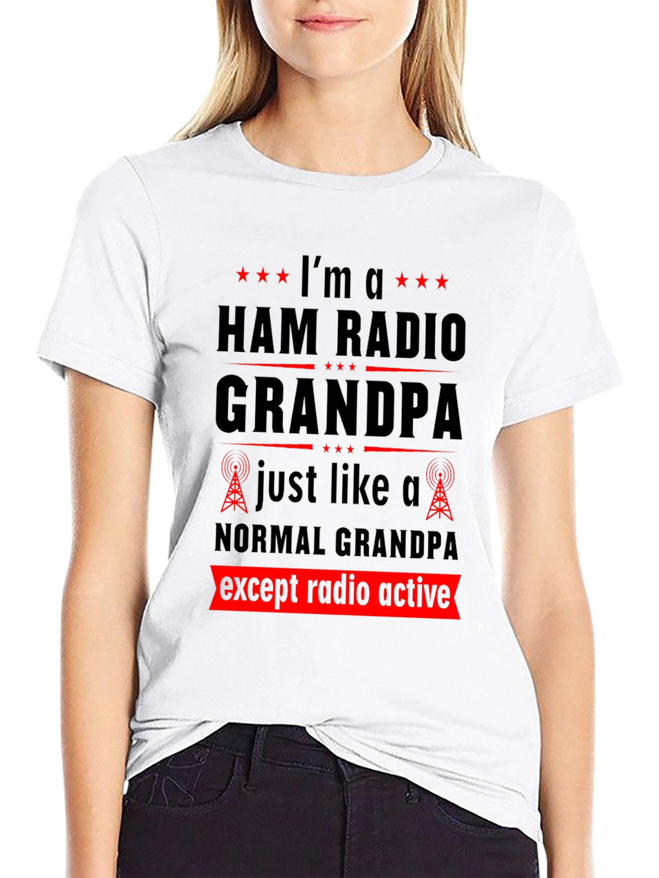 Black Ham Radio Grandpa T-Shirt view 9