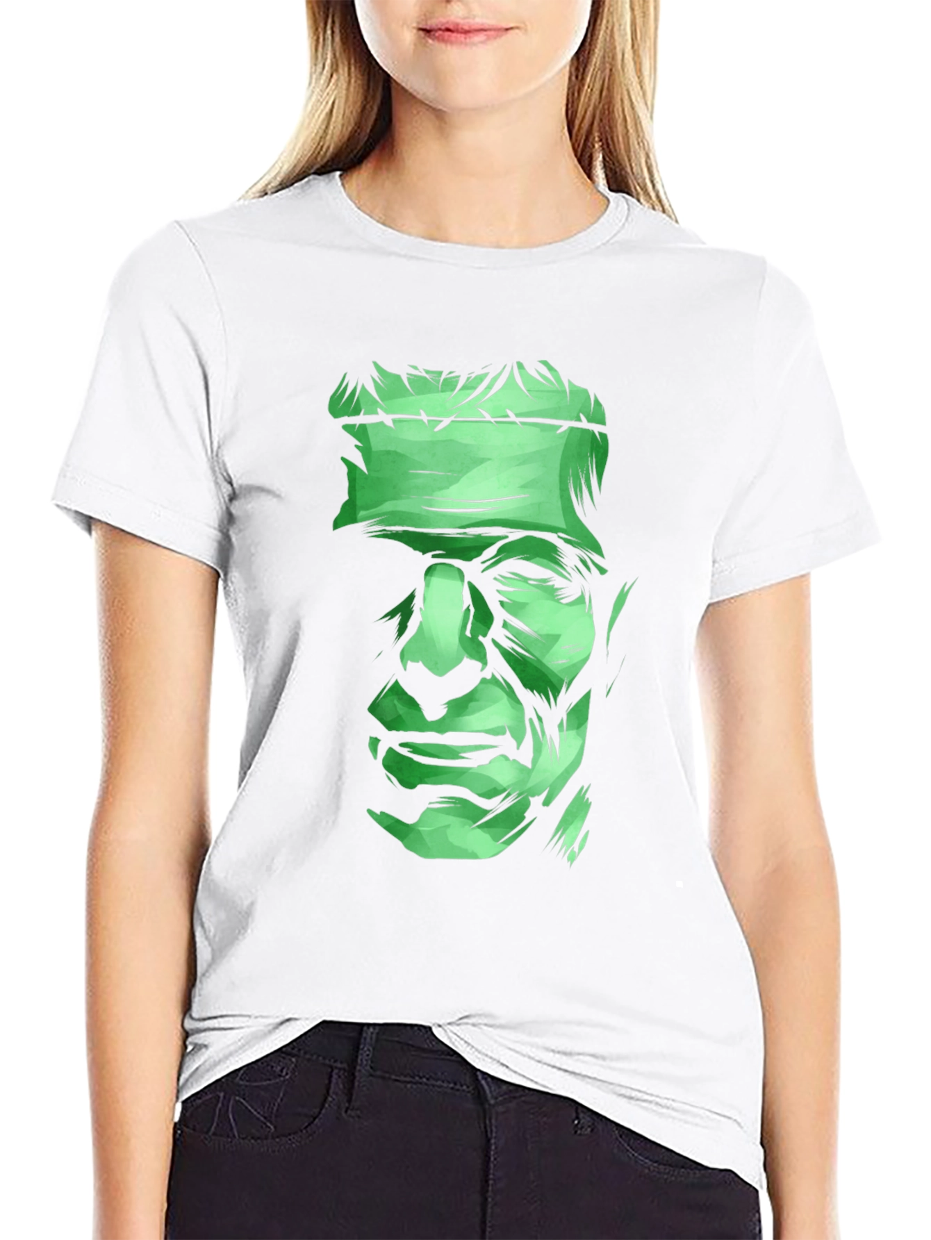 Black Frankenstein Graphic Tee - Men's Black Cotton T-Shirt view 9