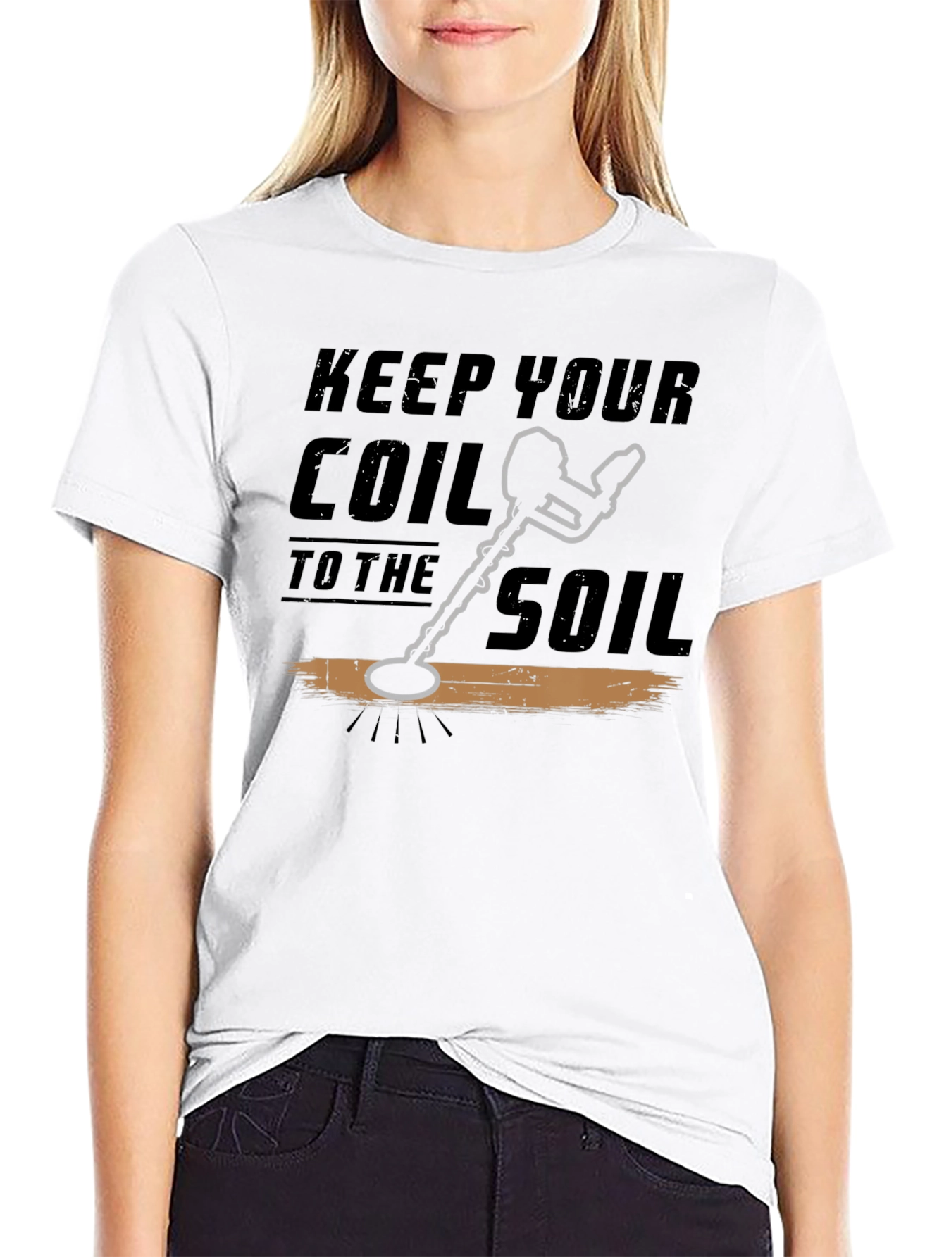Black Keep Your Coil To The Soil Black T-Shirt view 9