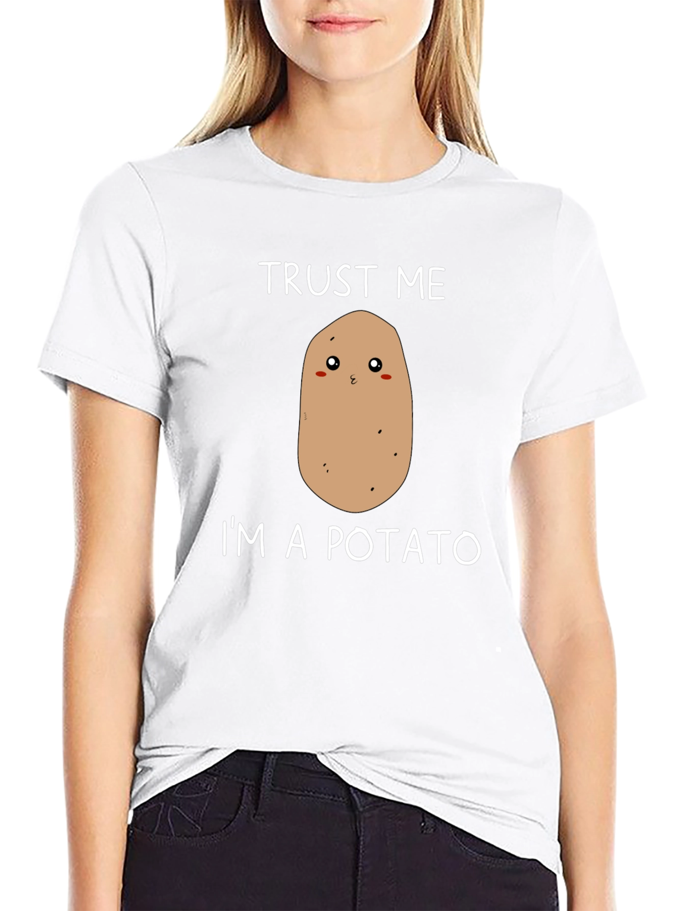 Black Trust Me I'm a Potato T-Shirt Funny Food Tee view 9