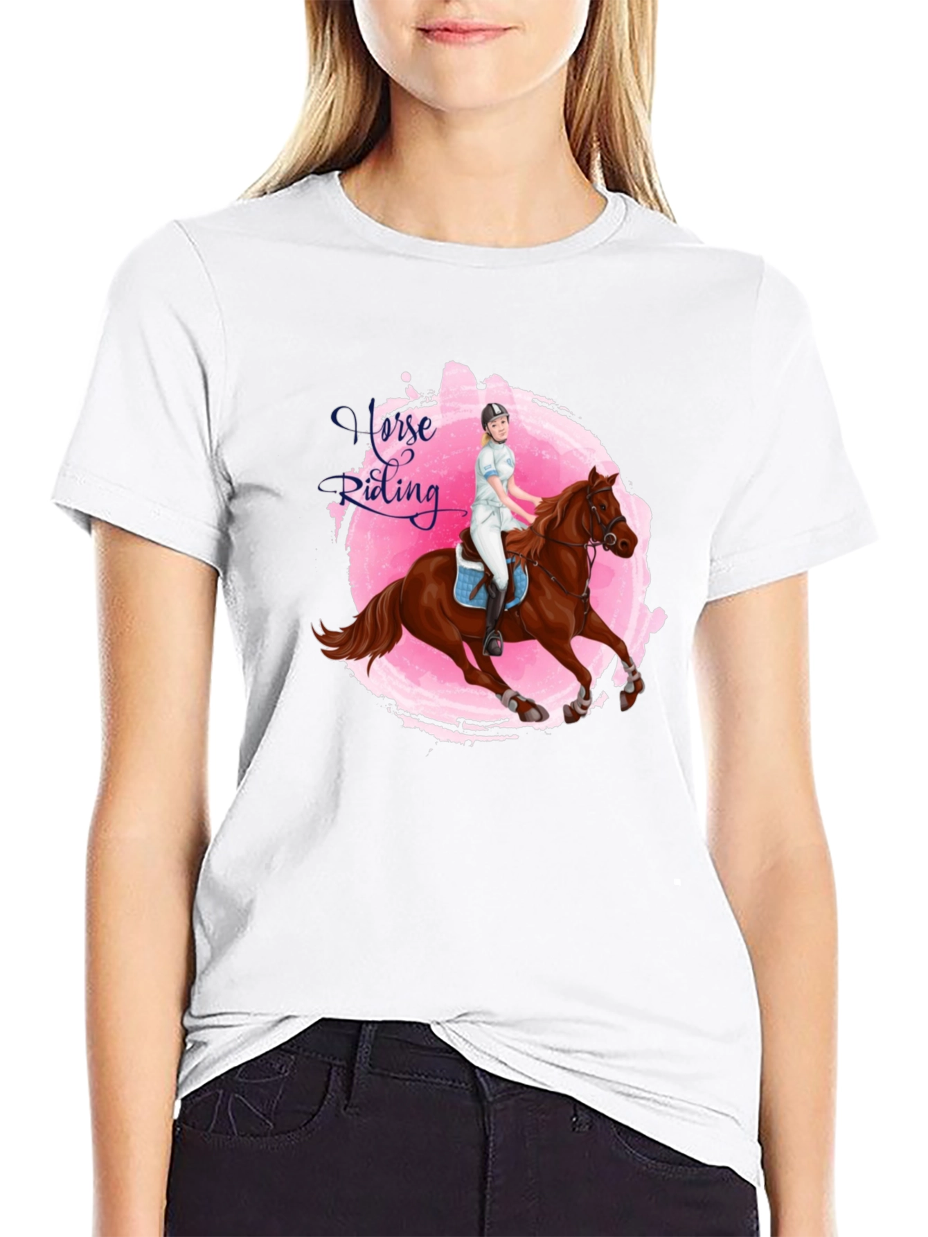 Black Horse Riding Graphic Tee - Equestrian Style view 9