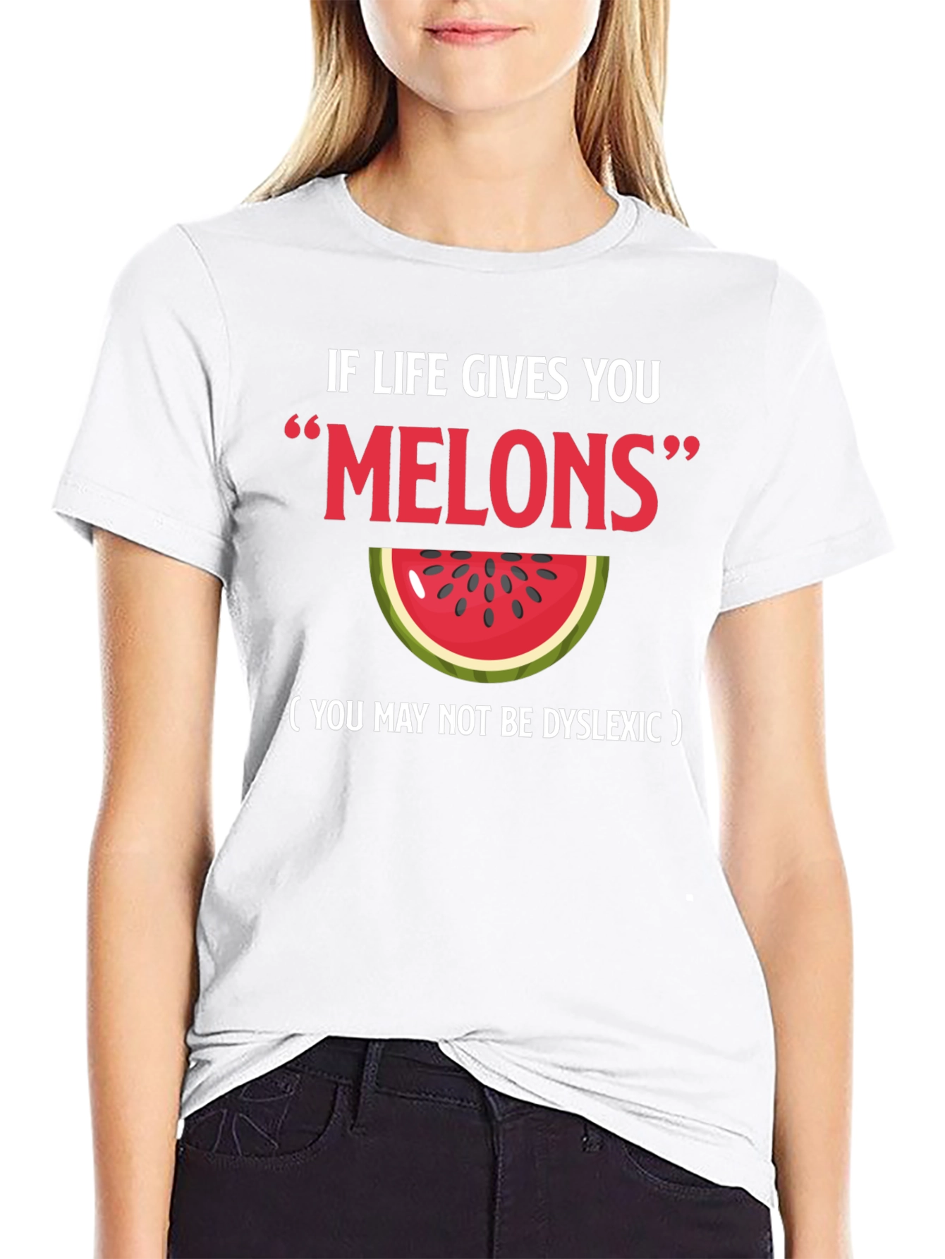 Funny "Melons" Dyslexia Watermelon Graphic Tee - 9