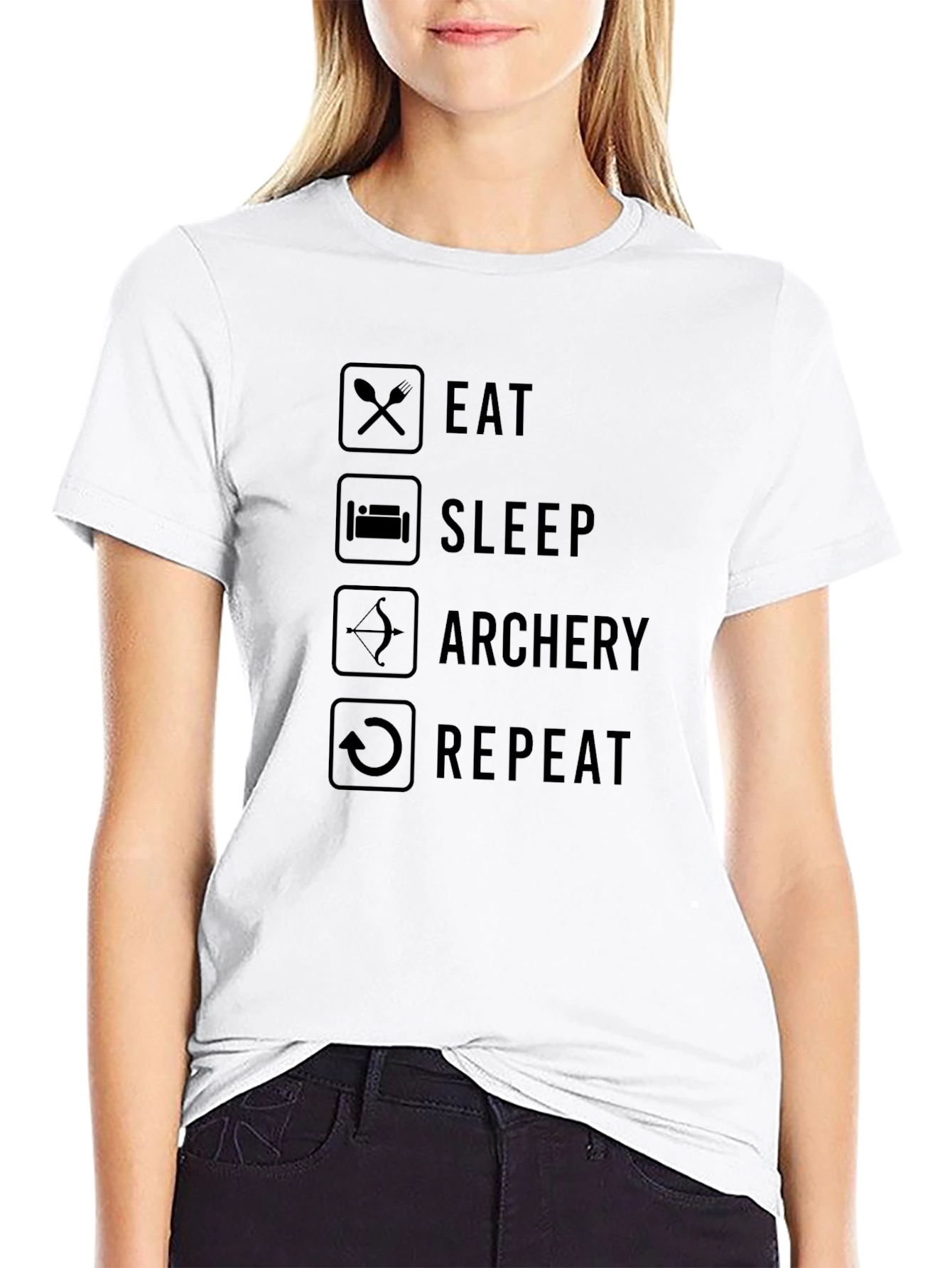 Black Eat Sleep Archery Repeat T-Shirt view 9