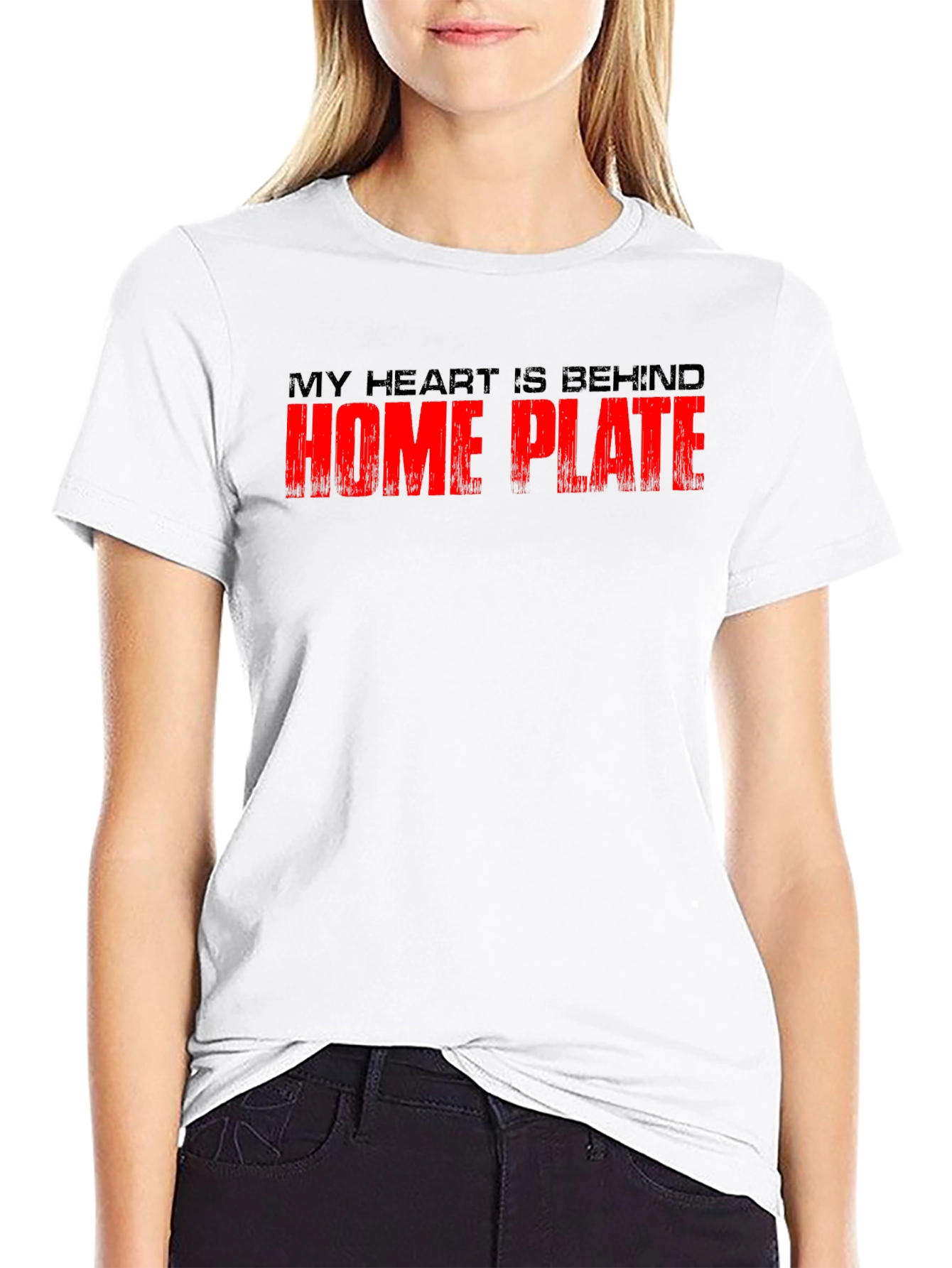 Black Home Plate Baseball Fan T-Shirt view 9