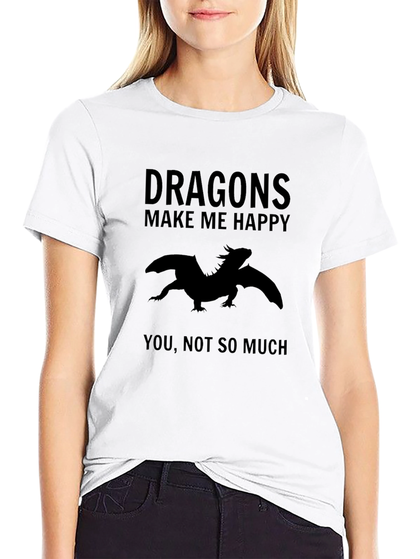 Black Dragons Make Me Happy Funny Graphic Tee view 9