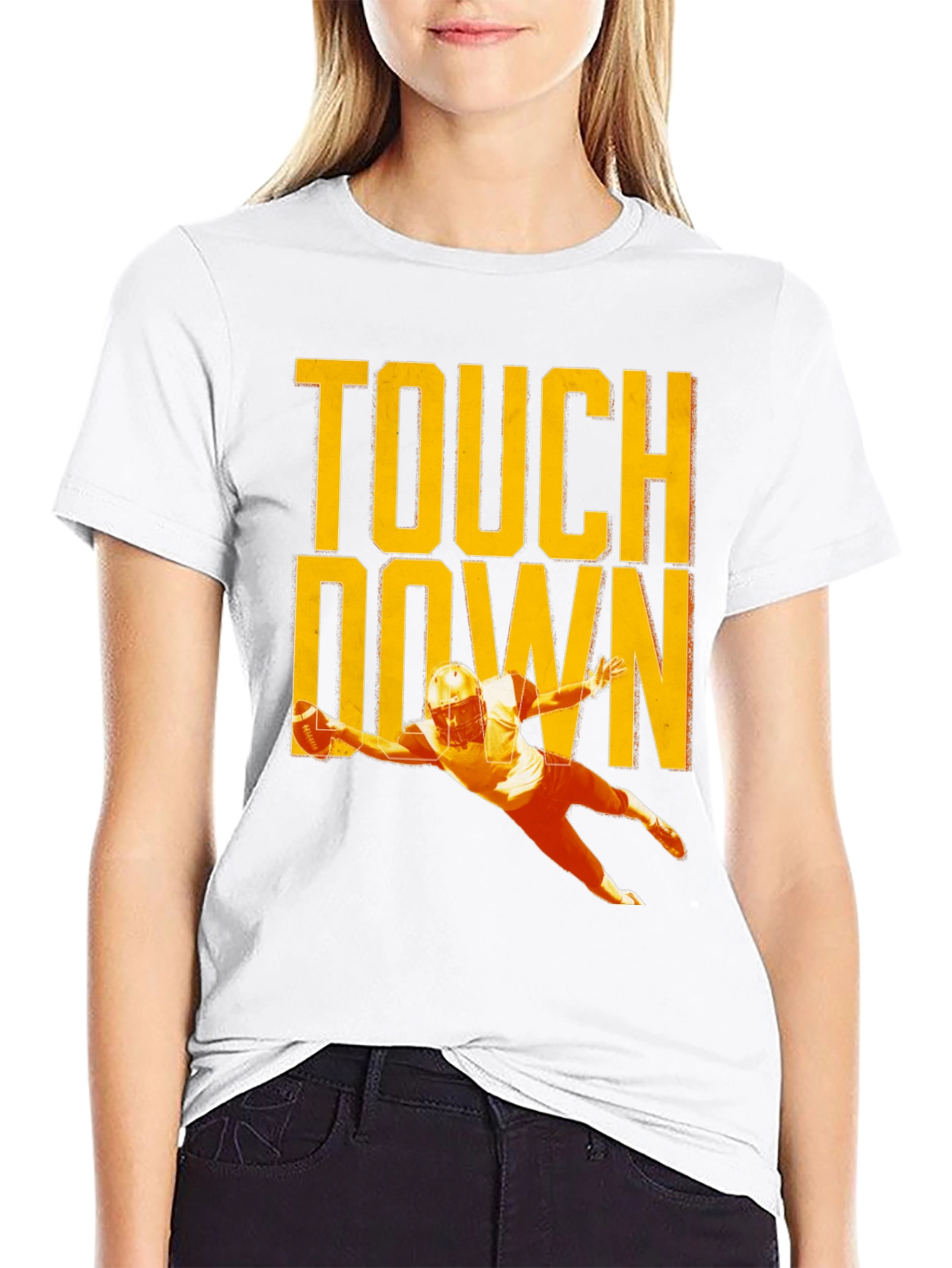 Black Touchdown Football T-Shirt, Black view 9
