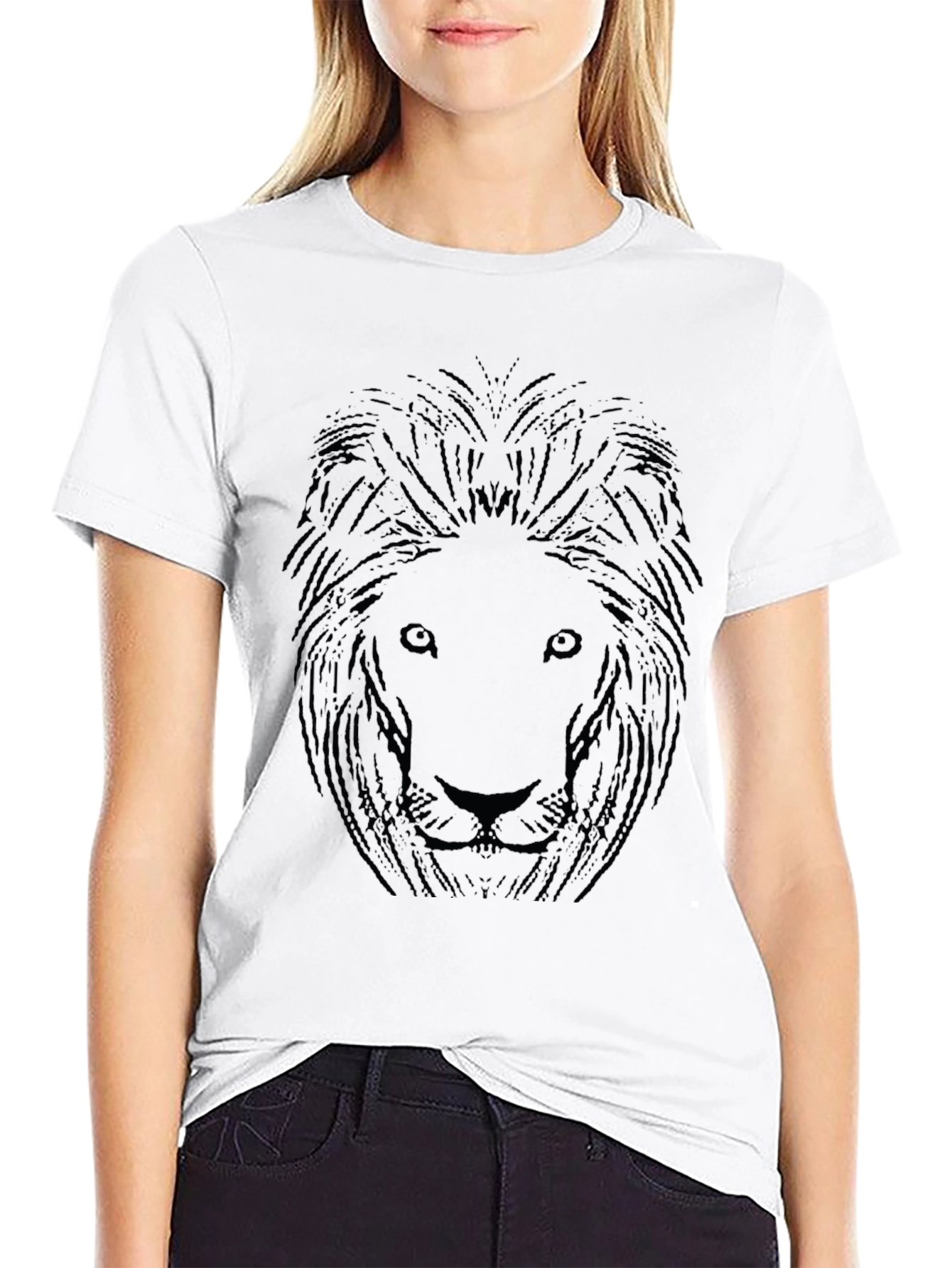 Black Lion Graphic Black T-Shirt for Men view 9