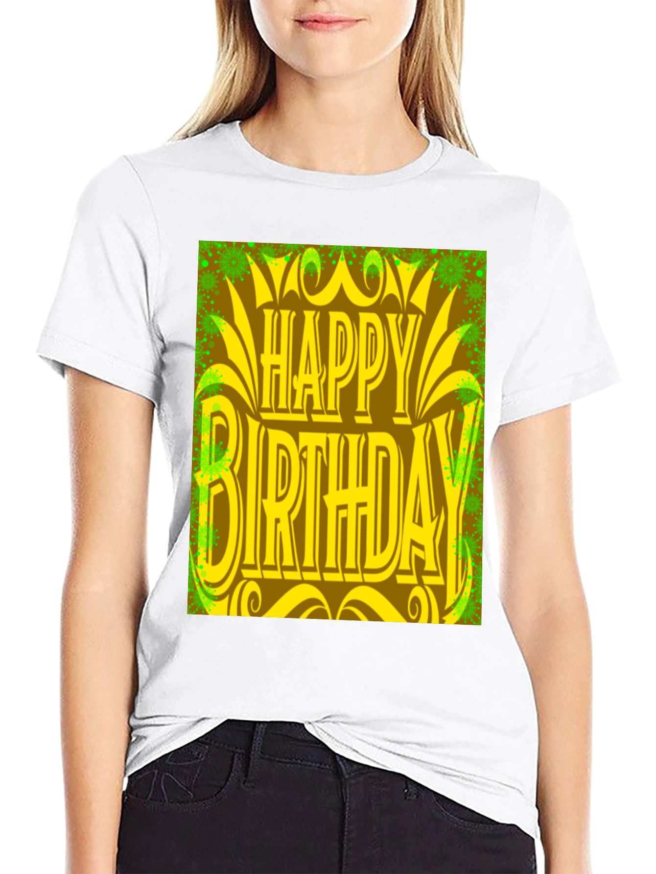 Black Happy Birthday Graphic Tee - Black view 9