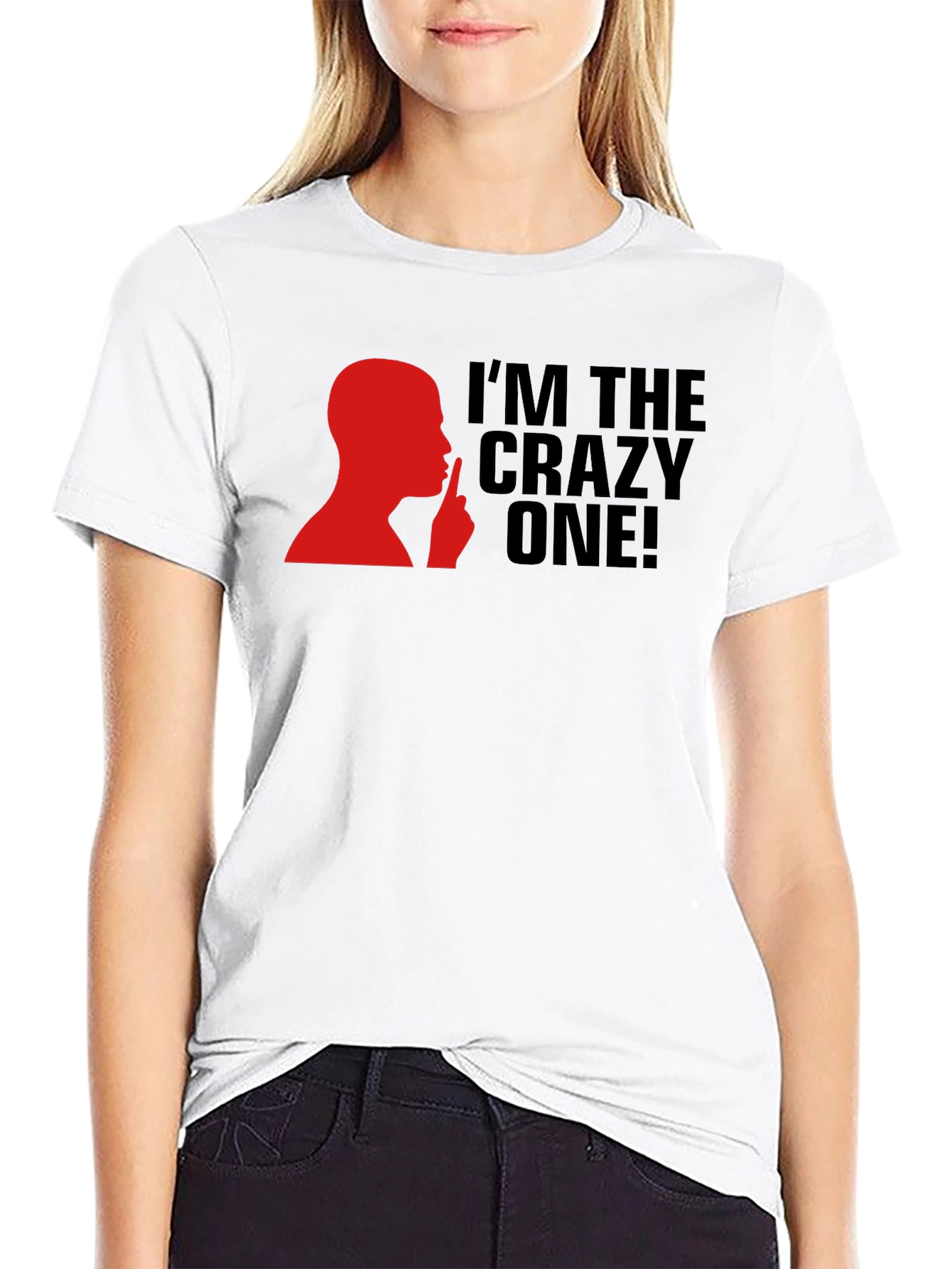 Black I'm the Crazy One! Novelty T-Shirt view 9