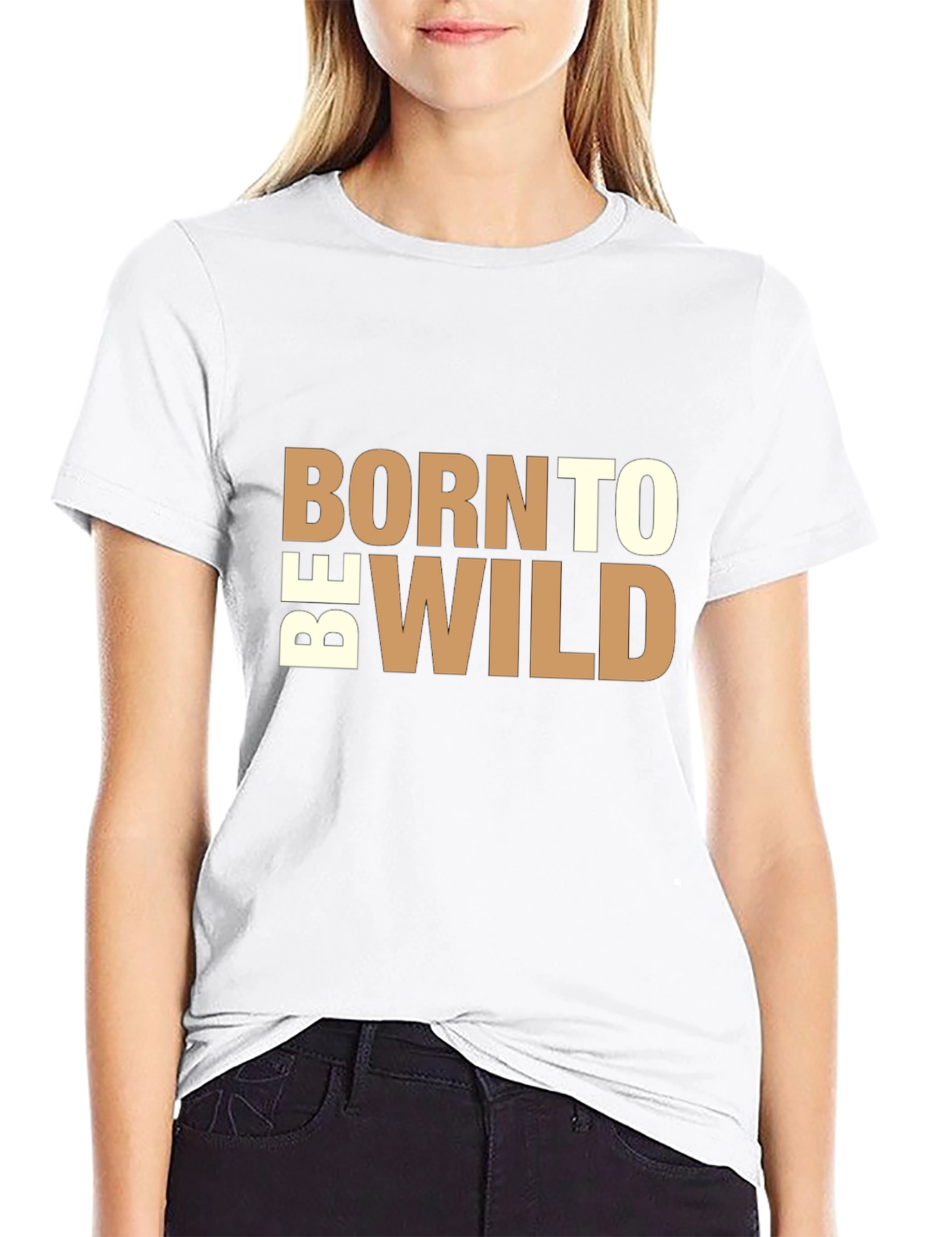 Black Born to be Wild Graphic Tee - Black Casual T-Shirt view 9