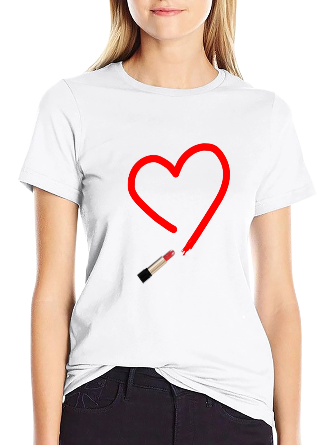 Black Heart Lipstick T-Shirt - Stylish Graphic Tee view 9