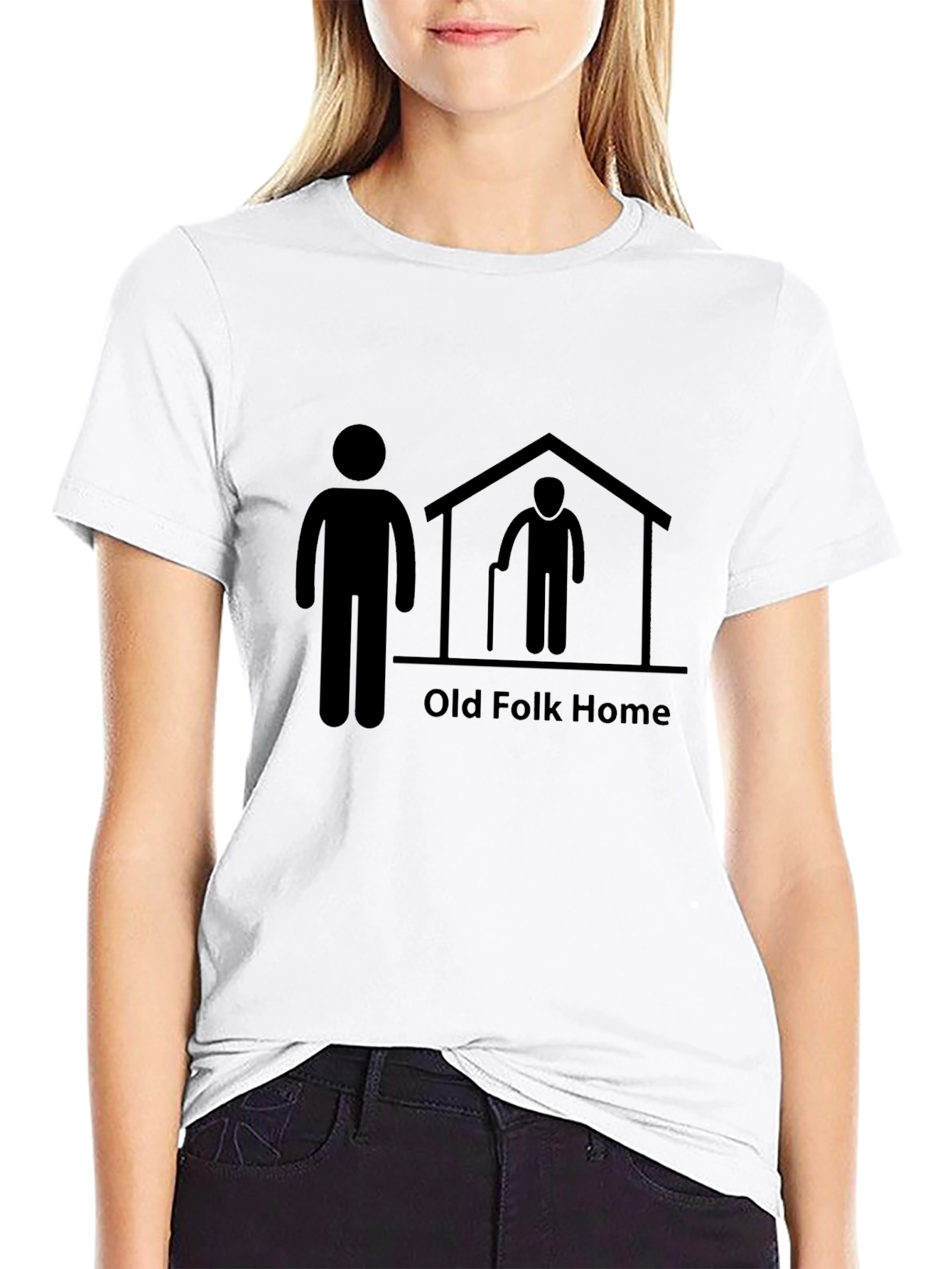 Black Old Folk Home T-Shirt - Funny Unisex Graphic Tee view 9