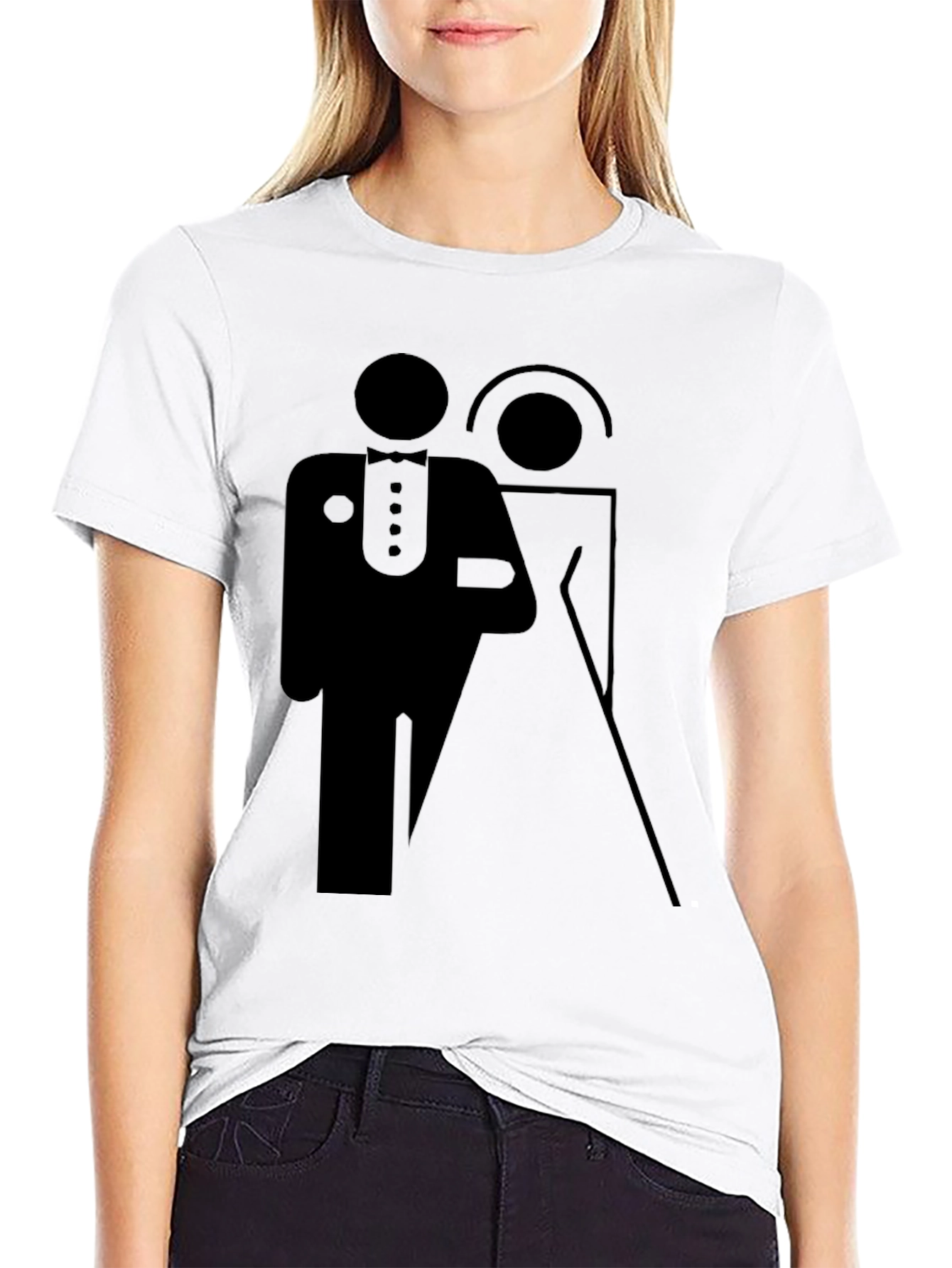 Black Bride and Groom Graphic Tee view 9