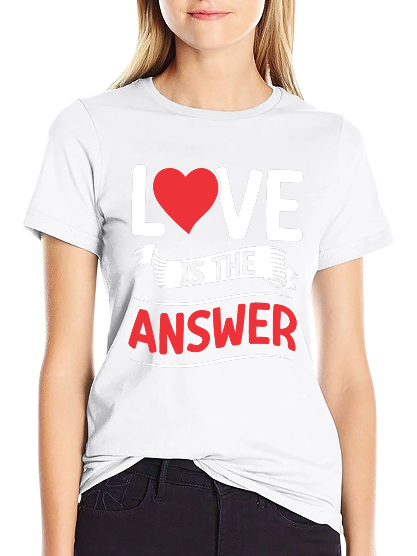 Black Love Is The Answer Graphic T-Shirt - Black view 9