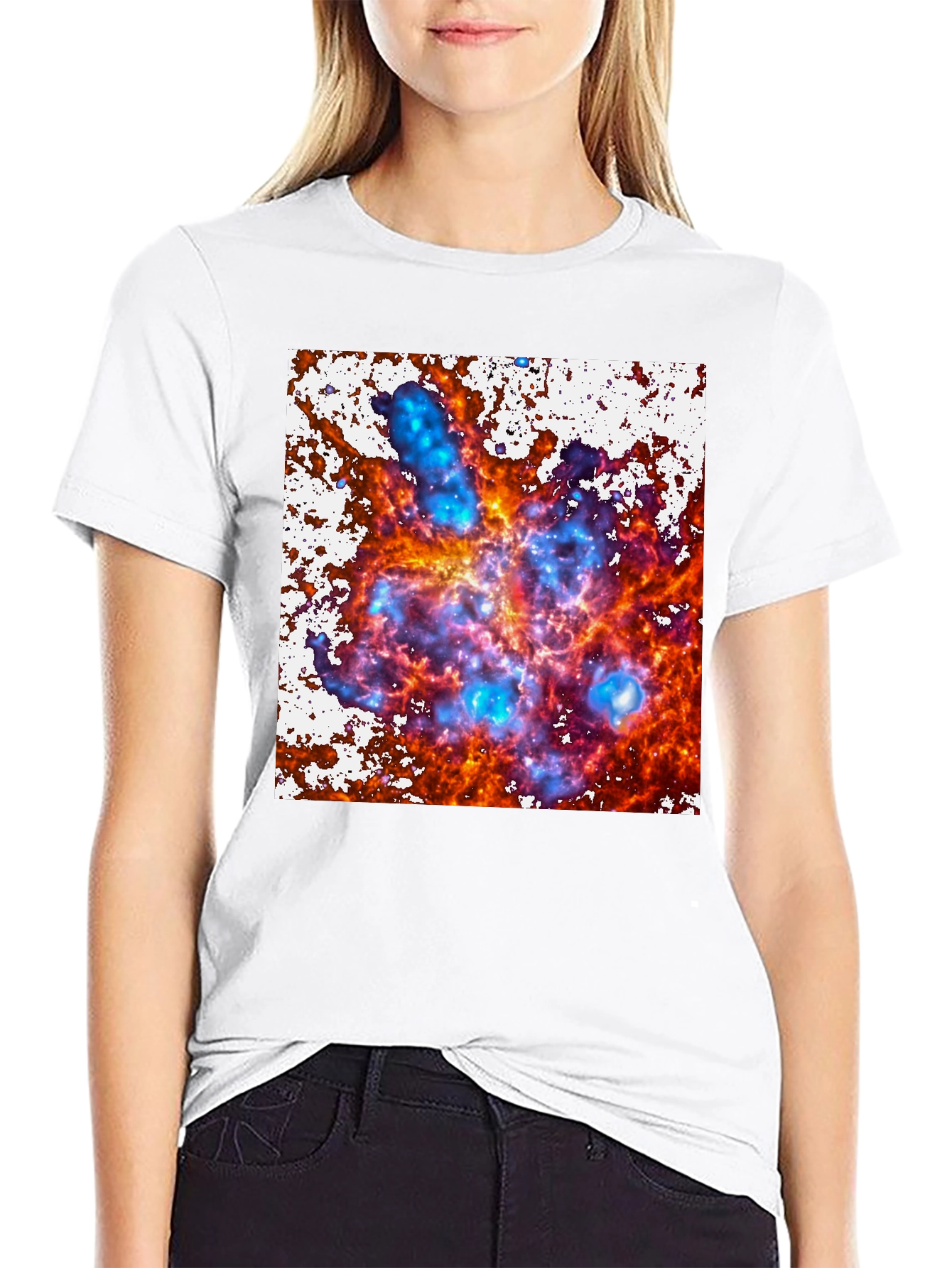 Black Nebula Print T-Shirt view 9