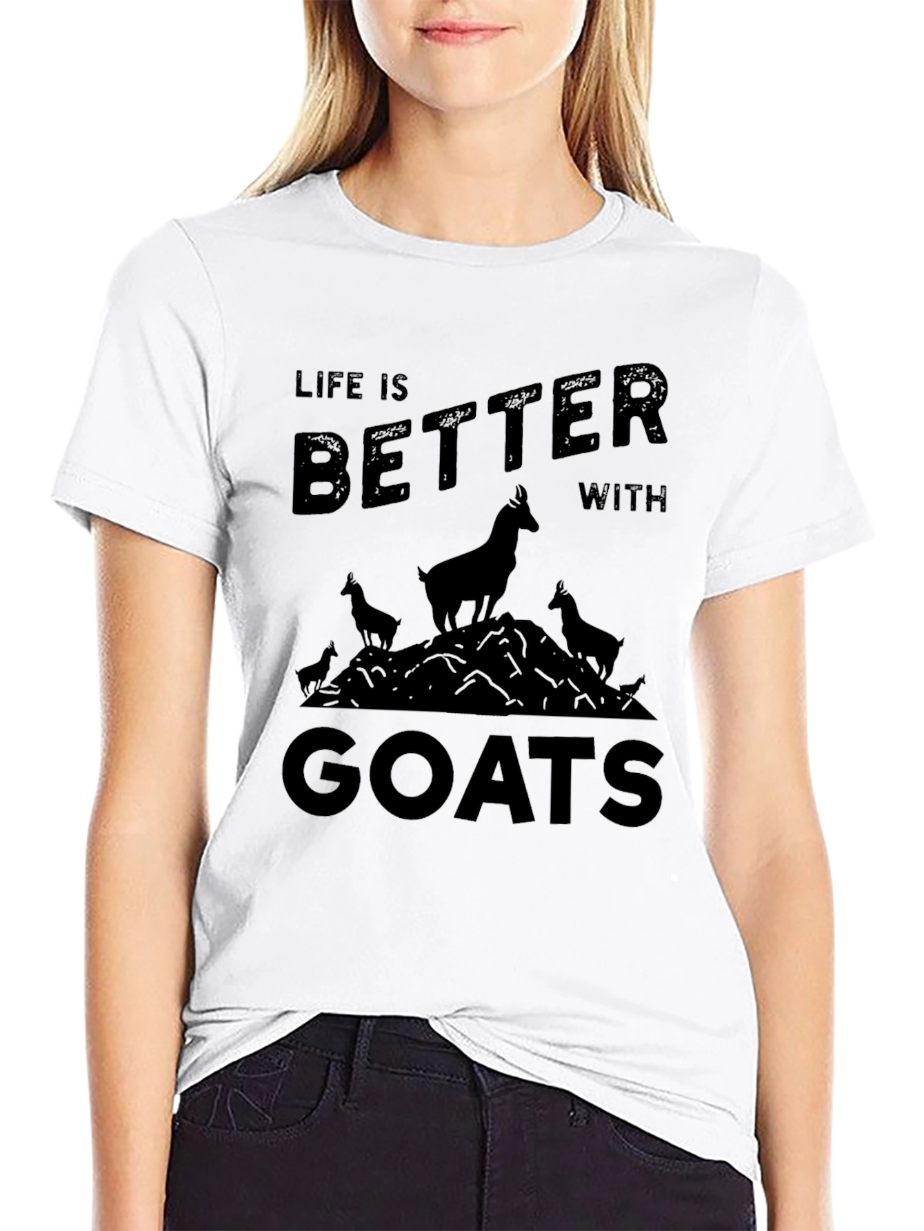 Black Life is Better with Goats Black T-Shirt view 9