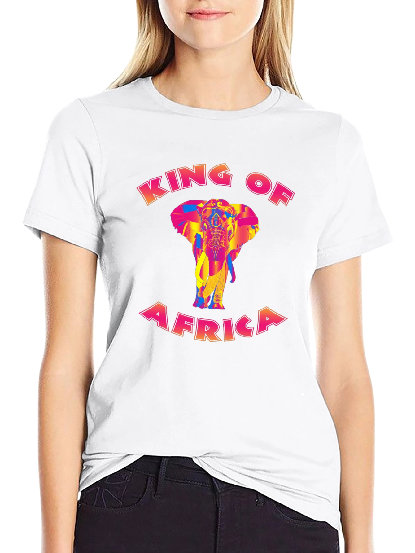 Black King of Africa Elephant Graphic Tee view 9