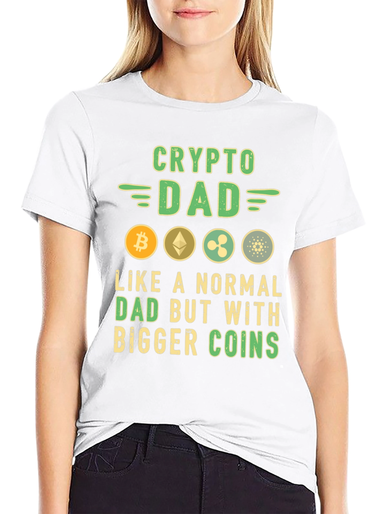 Black Crypto Dad T-Shirt Bitcoin Ethereum Ripple Cardano view 9
