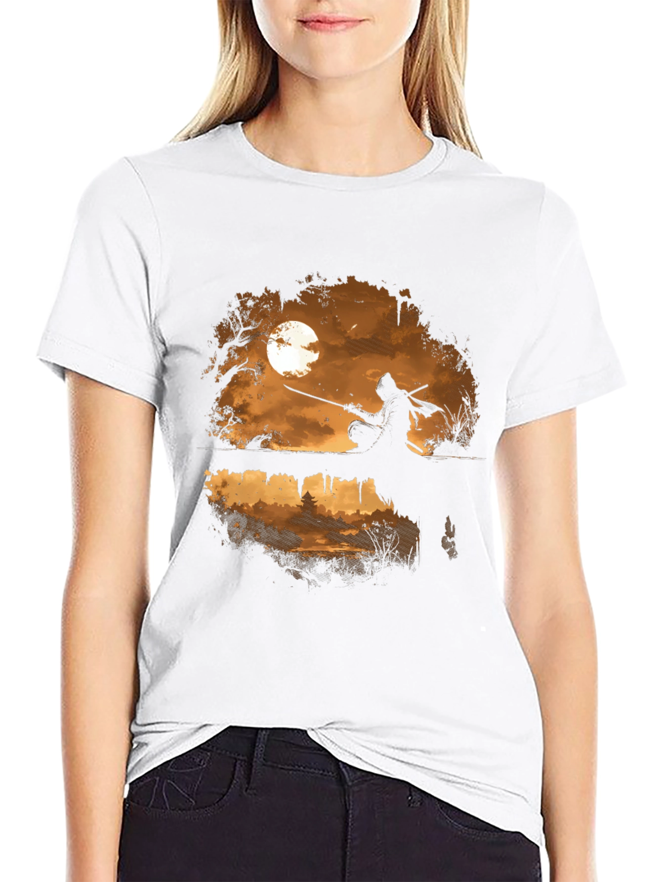 Black Ninja Moon T-Shirt - Unique Graphic Tee for Anime & Gaming Fans view 9