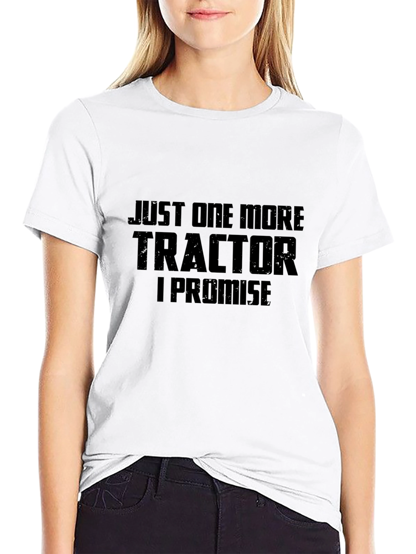 Black Just One More Tractor T-Shirt - Black view 9