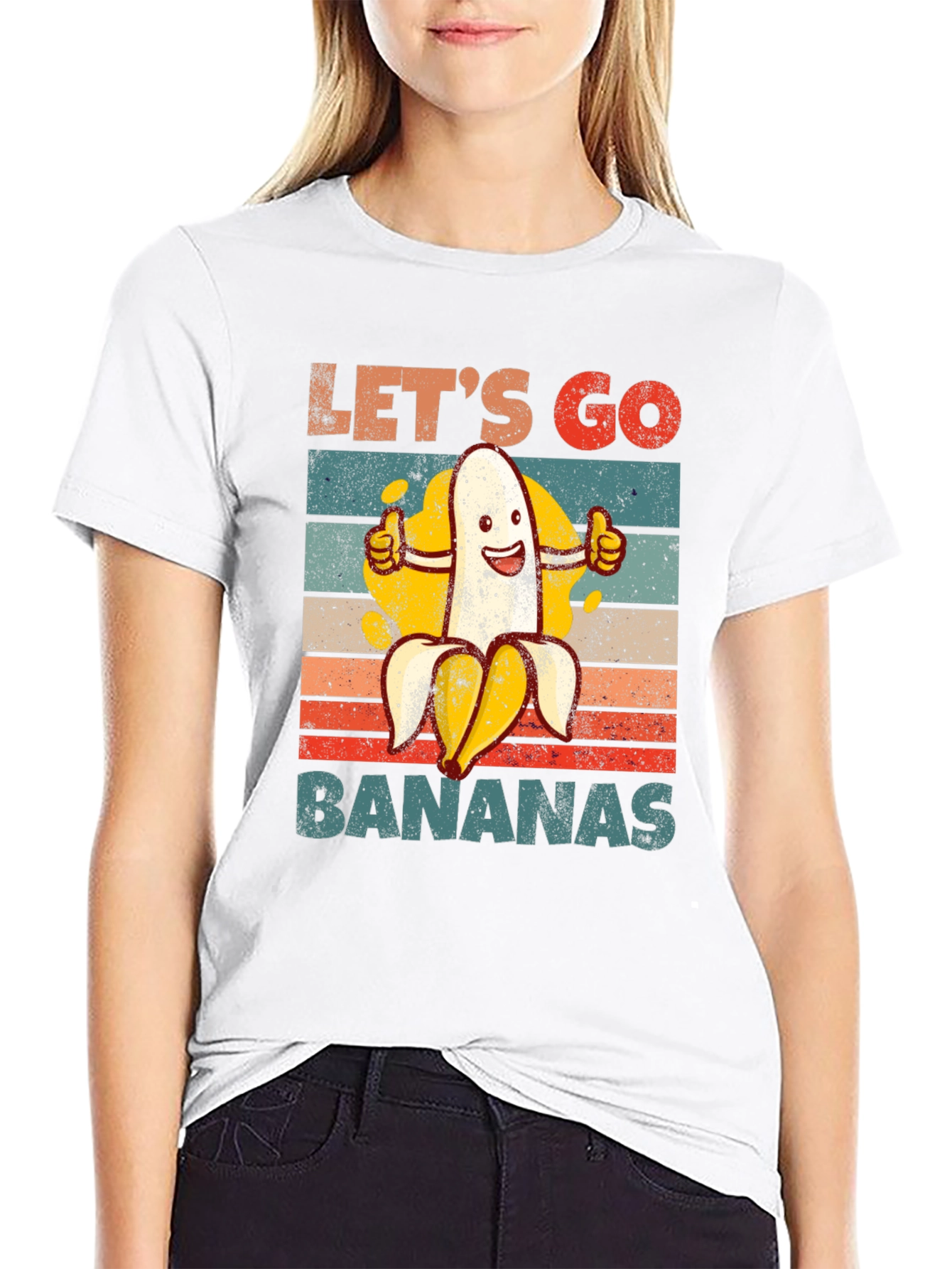 Black Let's Go Bananas Graphic T-Shirt view 9
