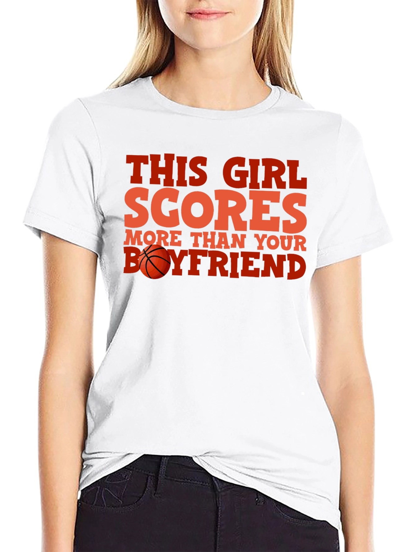 Black This Girl Scores Basketball Graphic Tee view 9