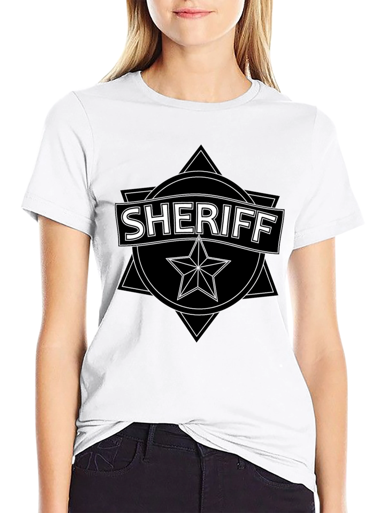 Black Sheriff Star Black T-Shirt view 9